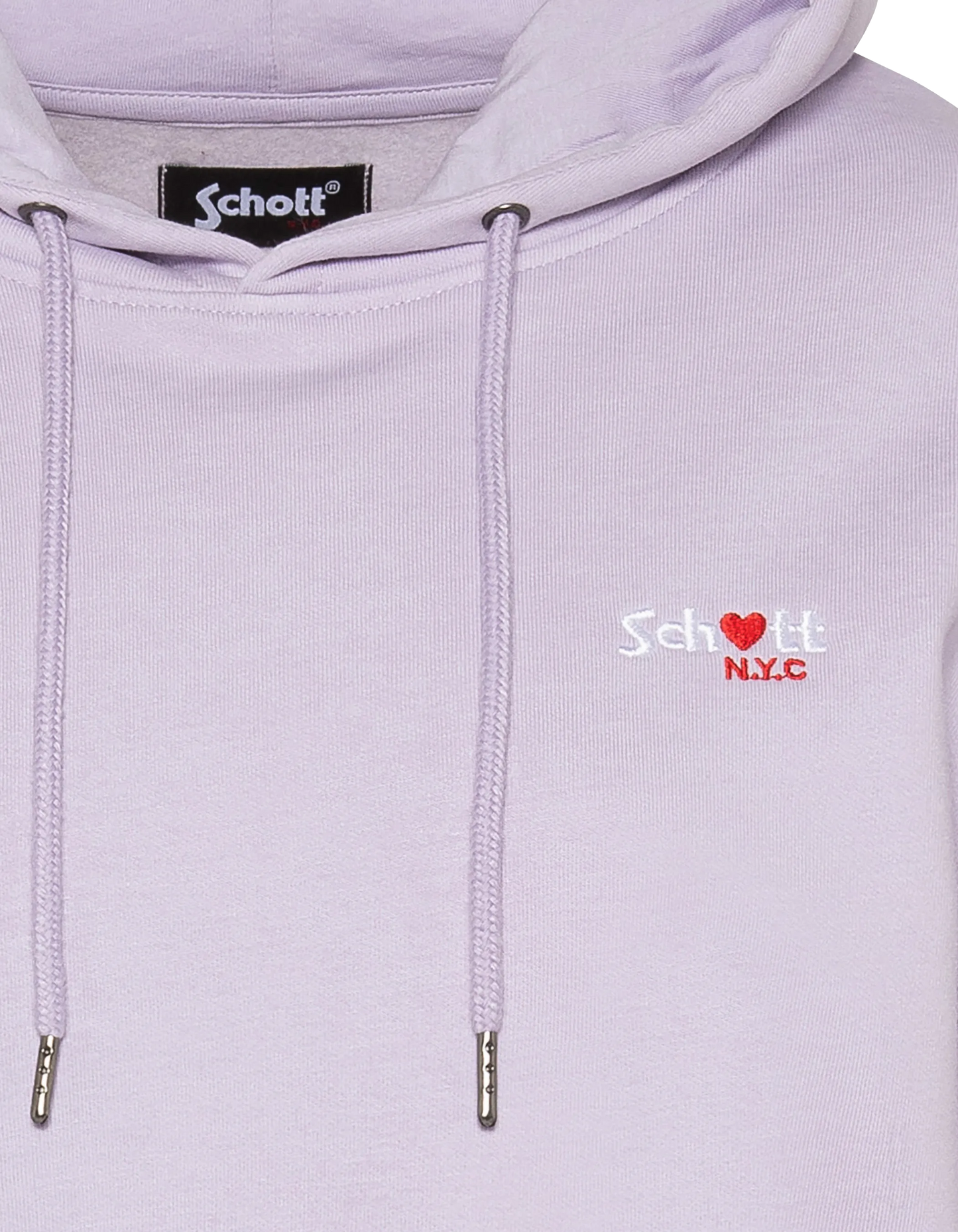 Sweatshirt violet pastel à capuche avec broderie cœur