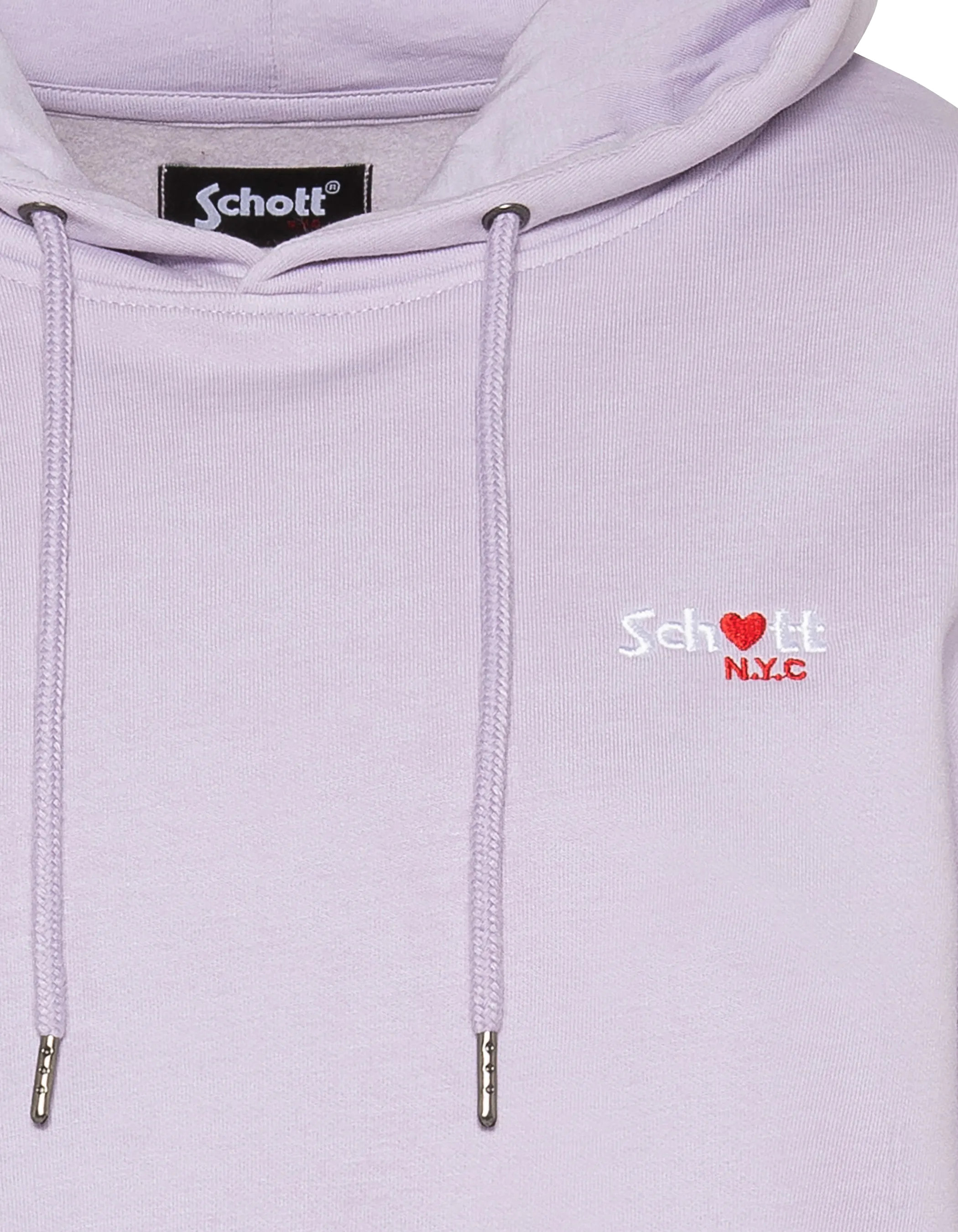 Sweatshirt violet pastel à capuche avec broderie cœur-3