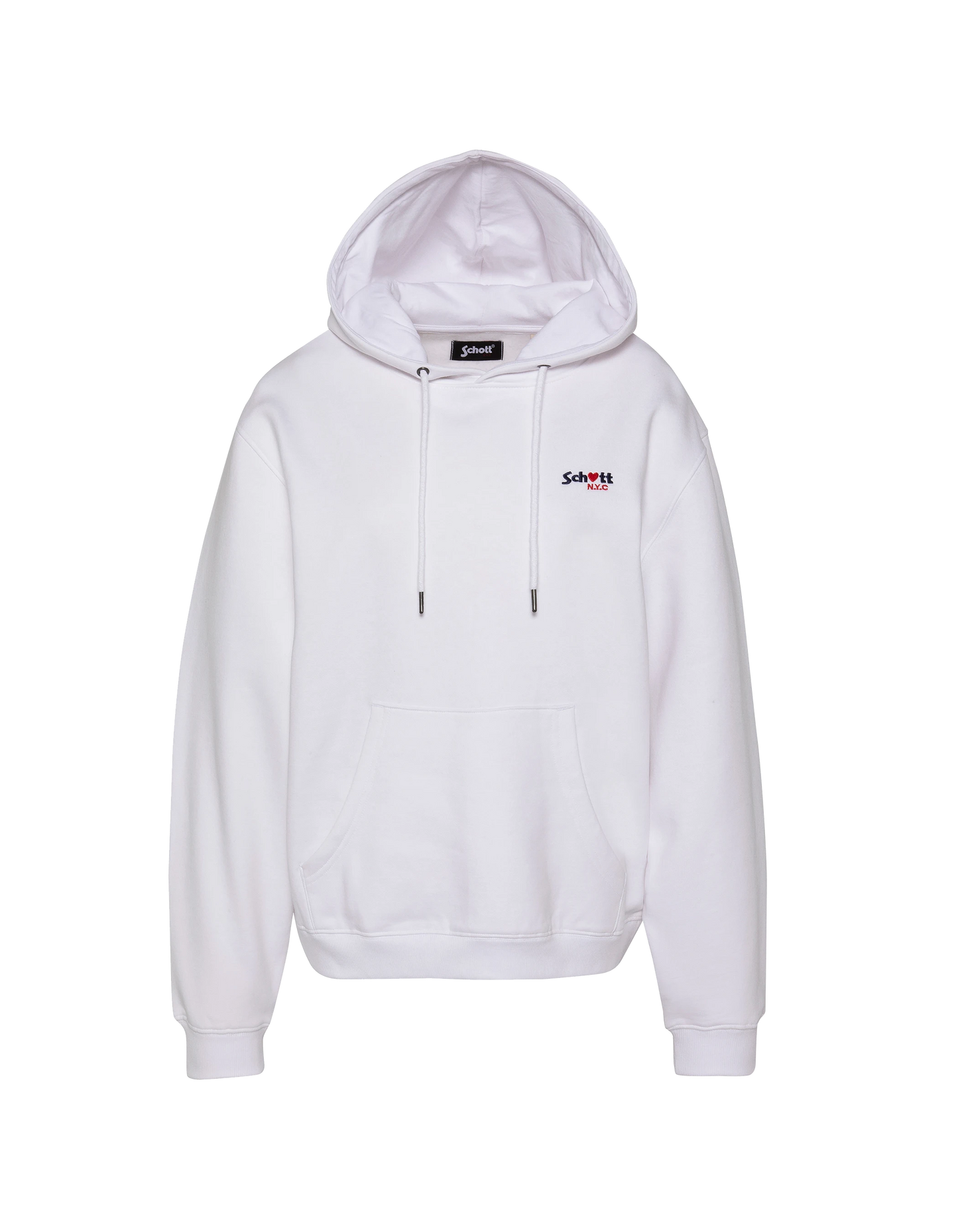 Sweatshirt blanc à capuche avec broderie cœur