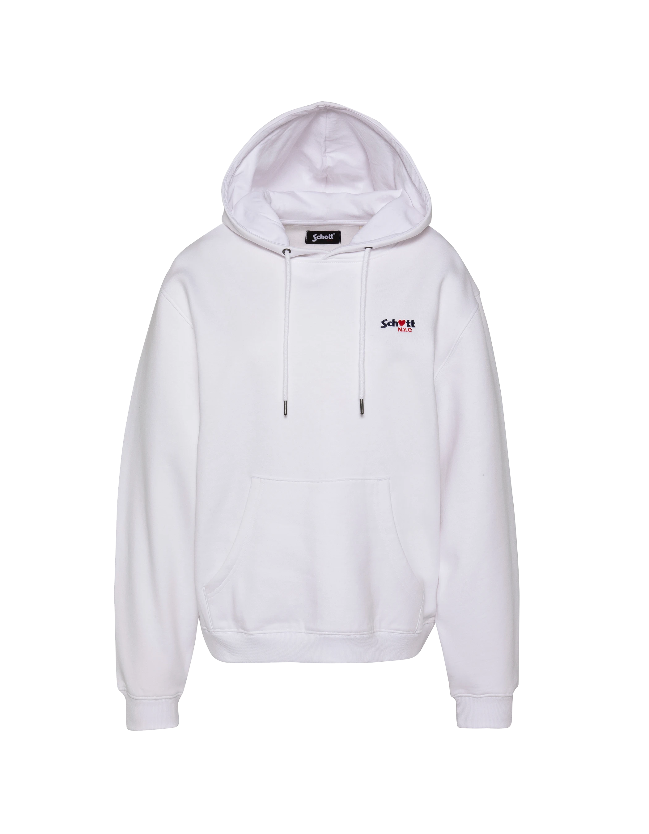 Sweatshirt blanc à capuche avec broderie cœur-1