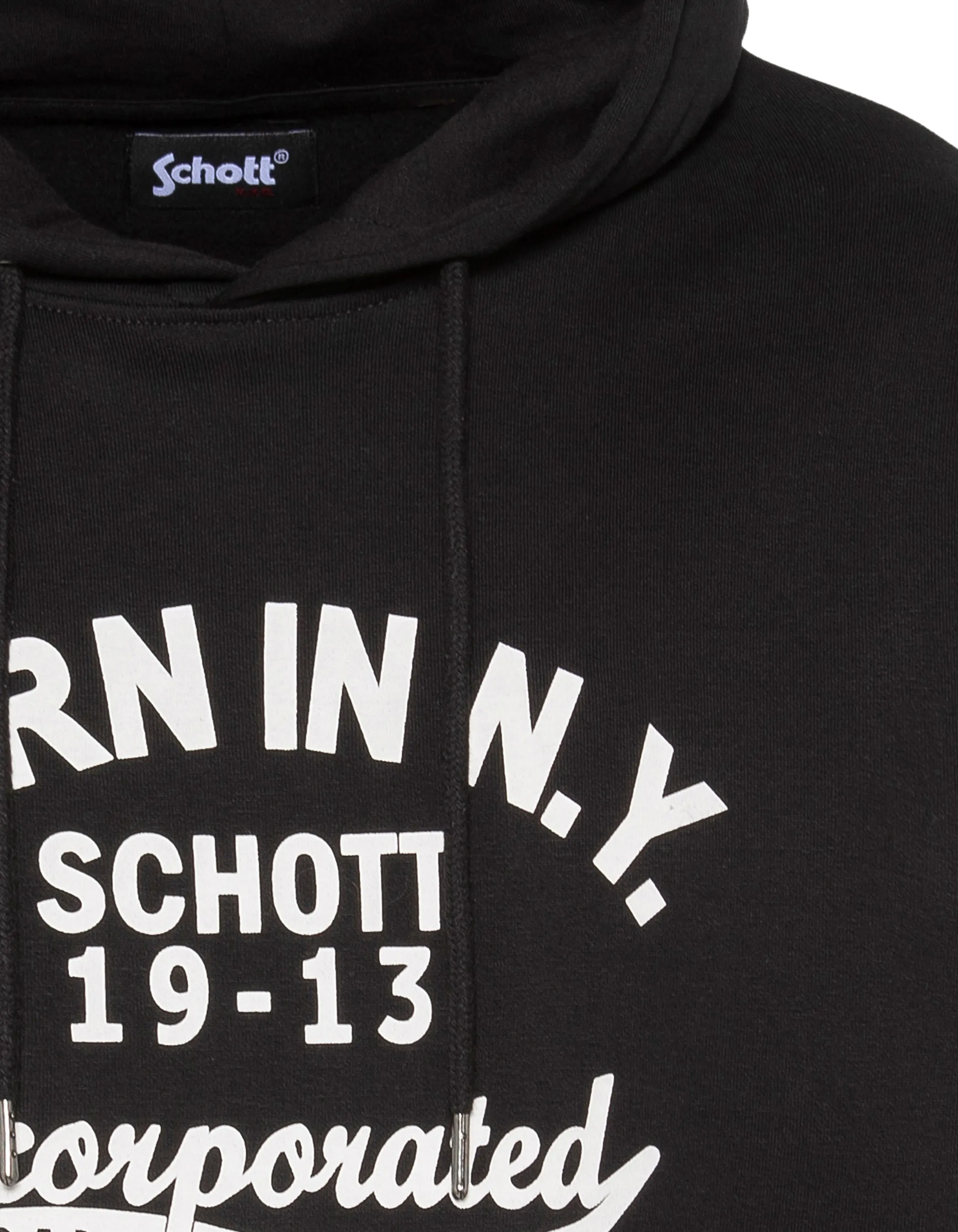 Black hooded sweatshirt printed “BORN IN N.Y.”-3