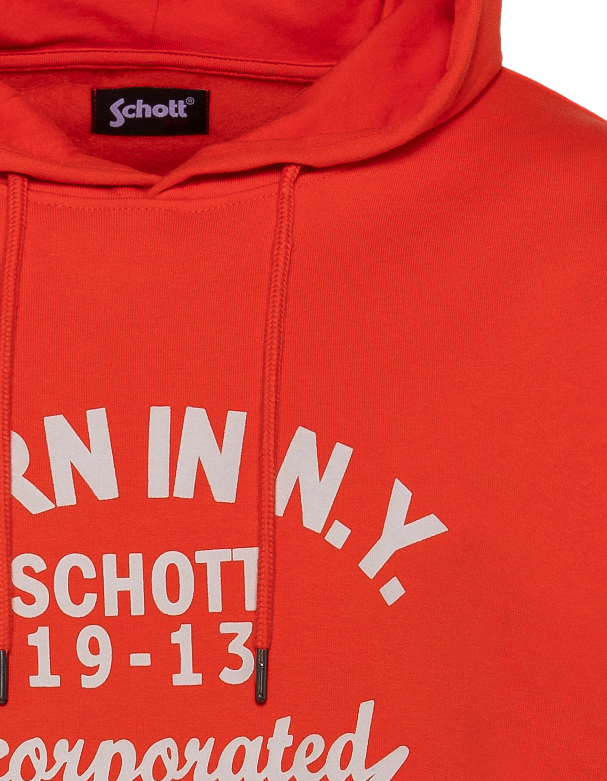 Orangefarbenes Kapuzensweatshirt mit der Aufschrift „BORN IN N.Y.“ drucken-3