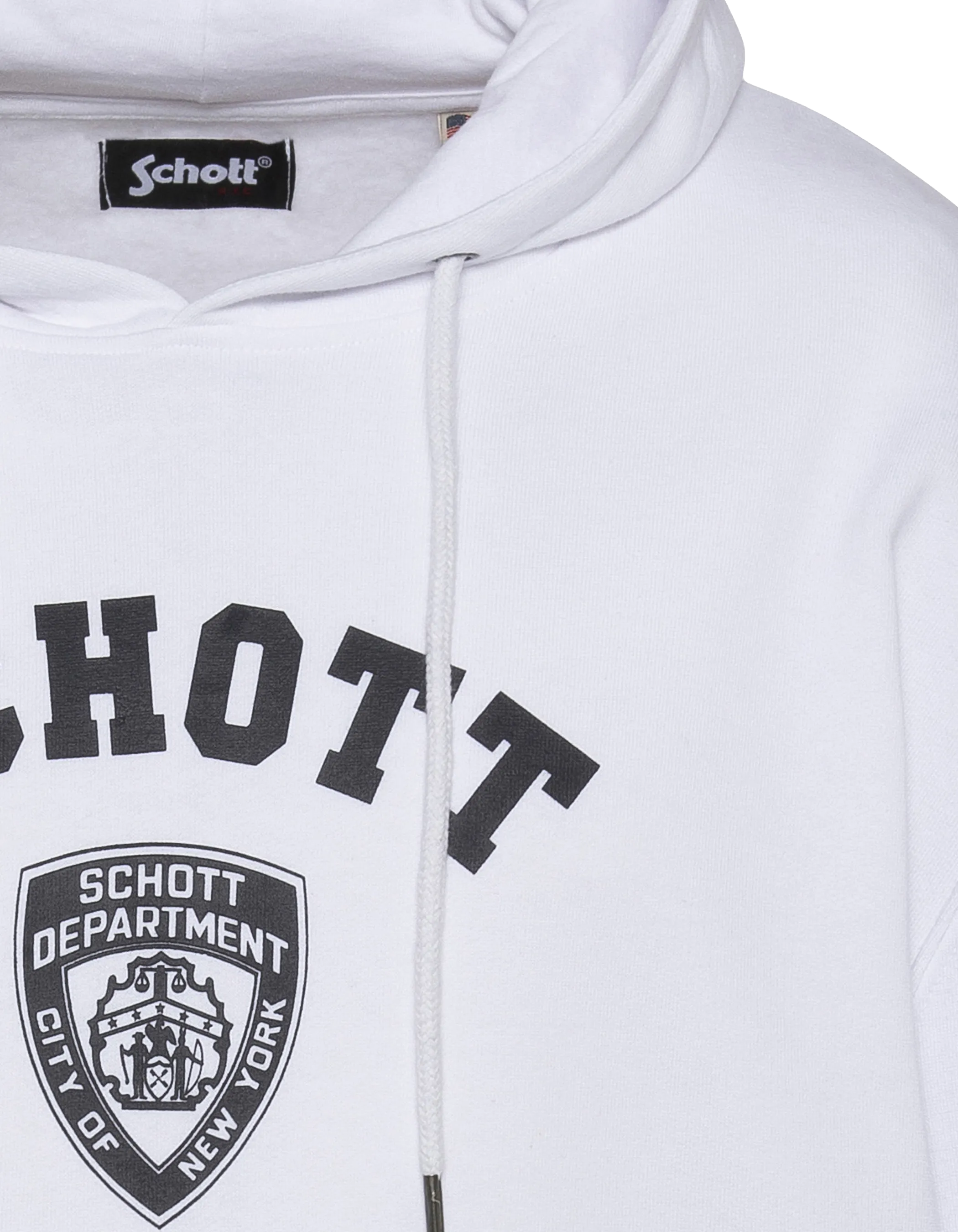 Felpa con cappuccio bianca di NYPD-3