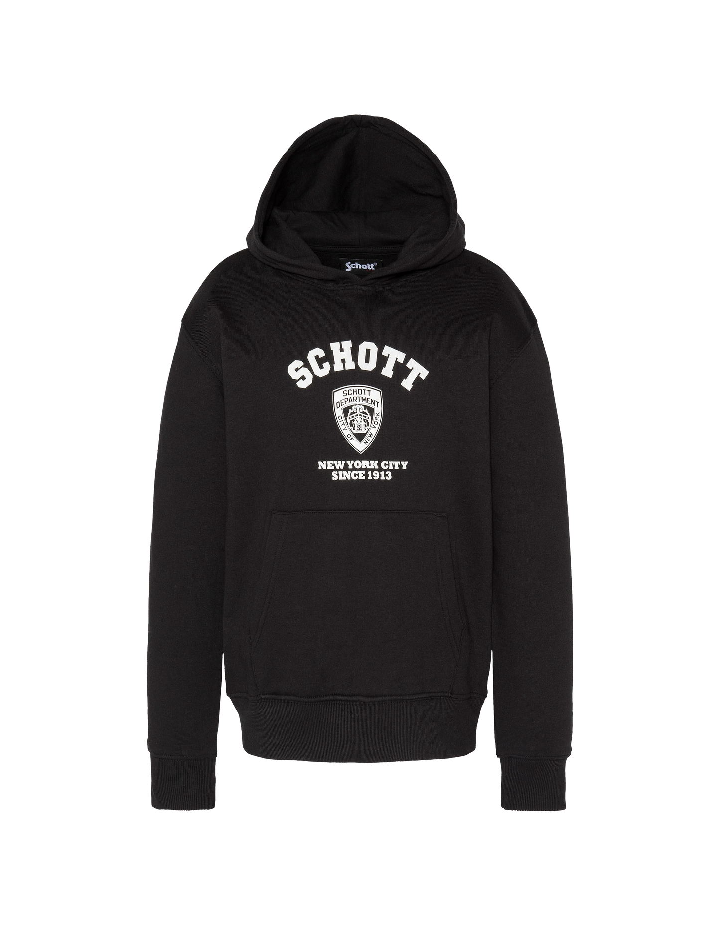 Felpa con cappuccio nero stampato per bambini