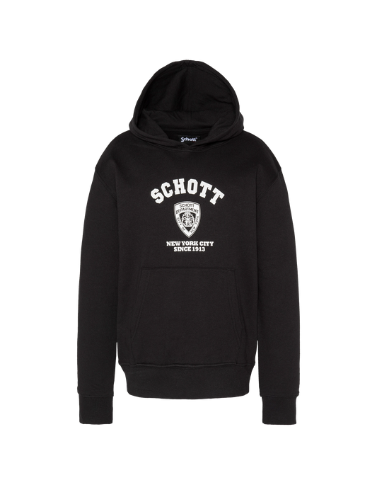 Children's printed black hooded sweatshirt