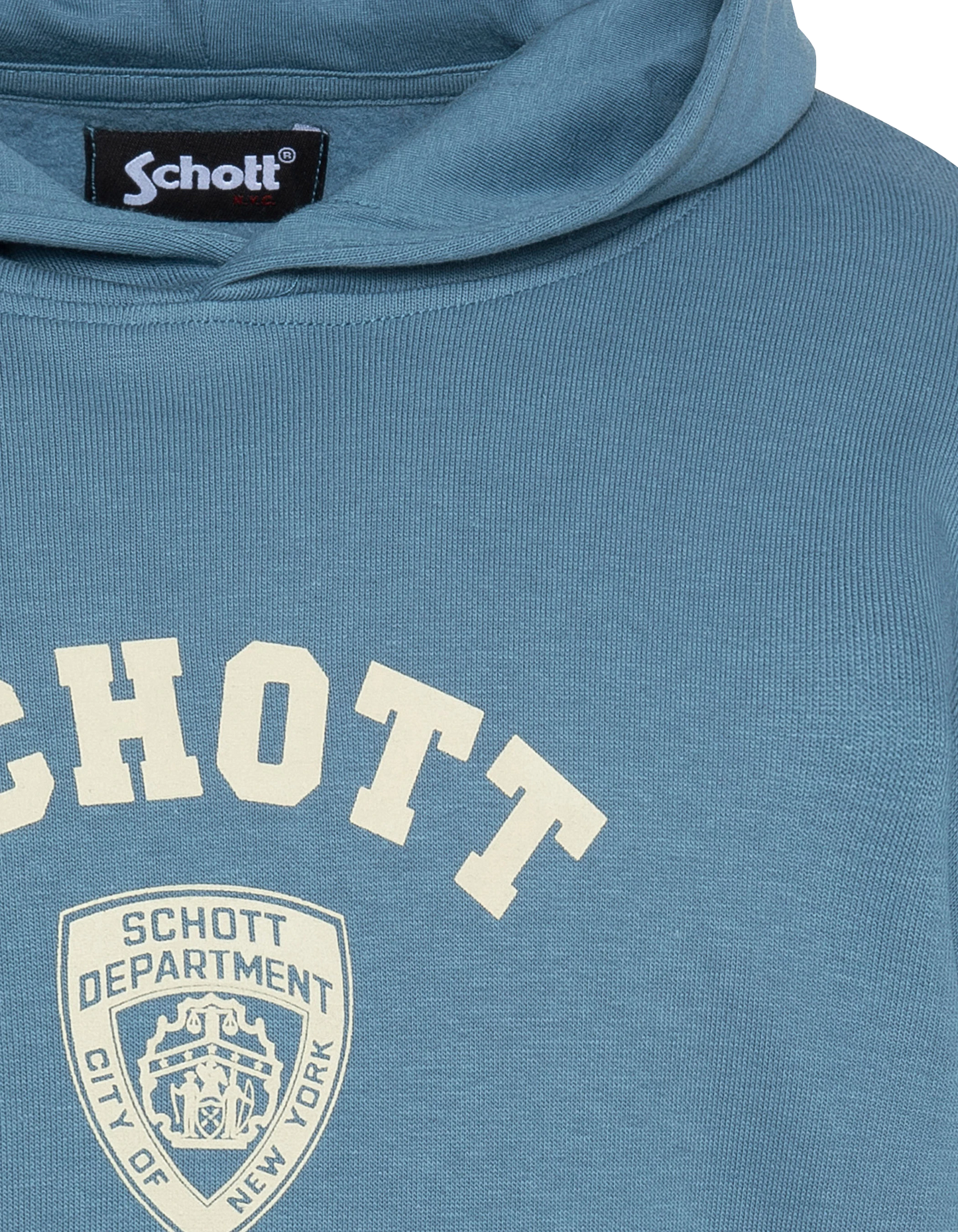 Felpa con cappuccio blu stampato blu per bambini