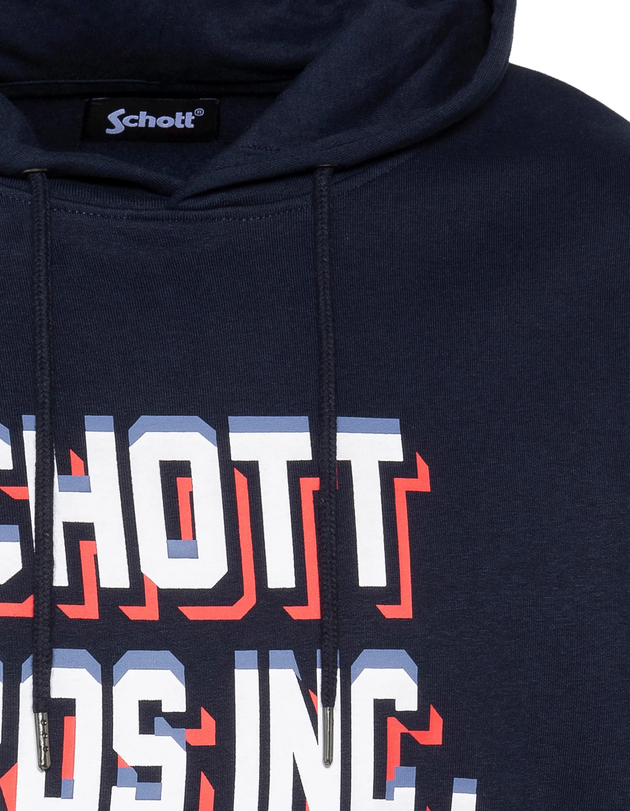 Marineblaues Kapuzensweatshirt mit Aufdruck „SCHOTT BROS INC.“ »-3