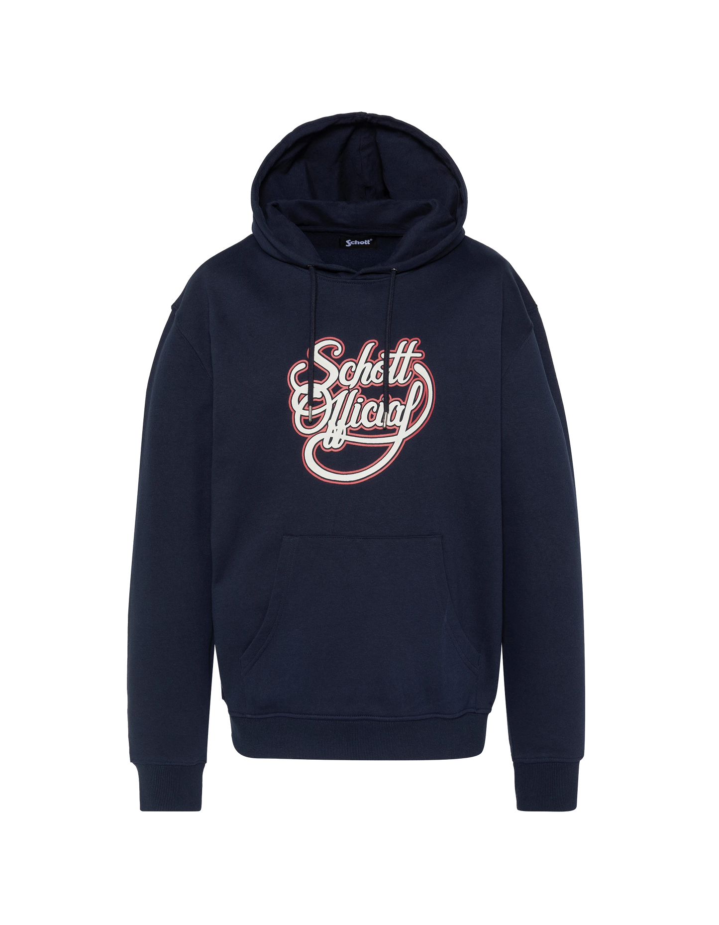 Marineblaues Schott Official Kapuzensweatshirt mit Aufdruck