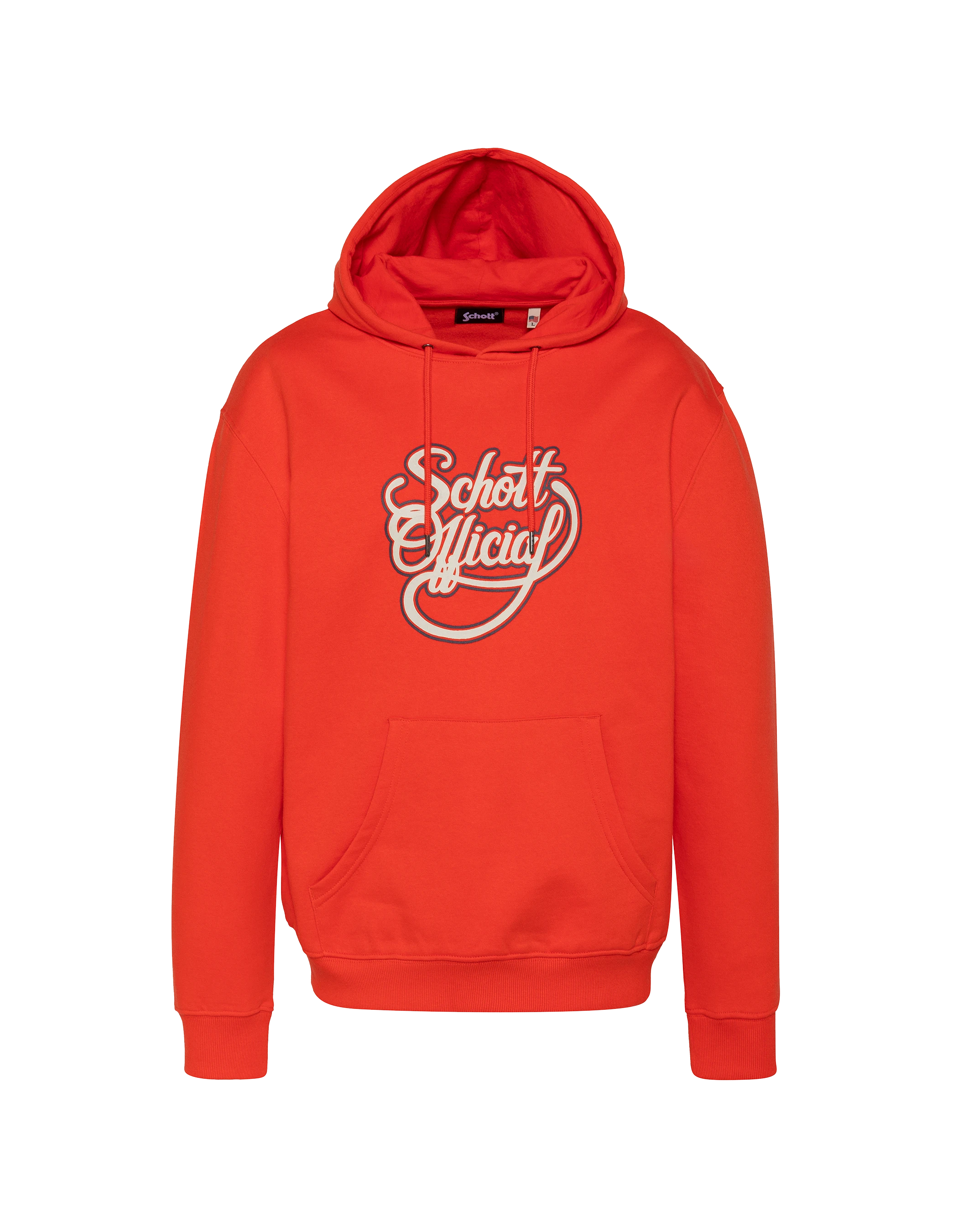 Orangefarbenes Schott-Kapuzenpullover mit offiziellem Aufdruck-1