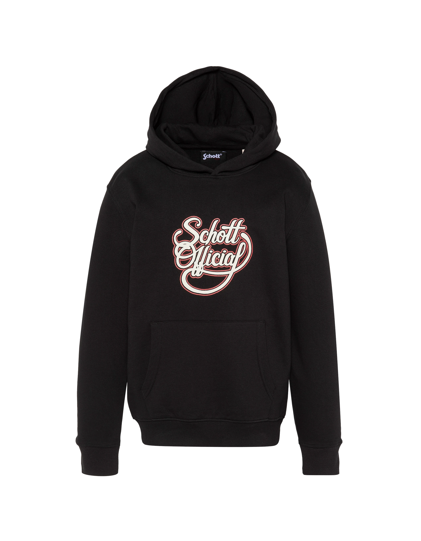 Schwarzes bedrucktes Kapuzensweatshirt von Schott Official für Kinder