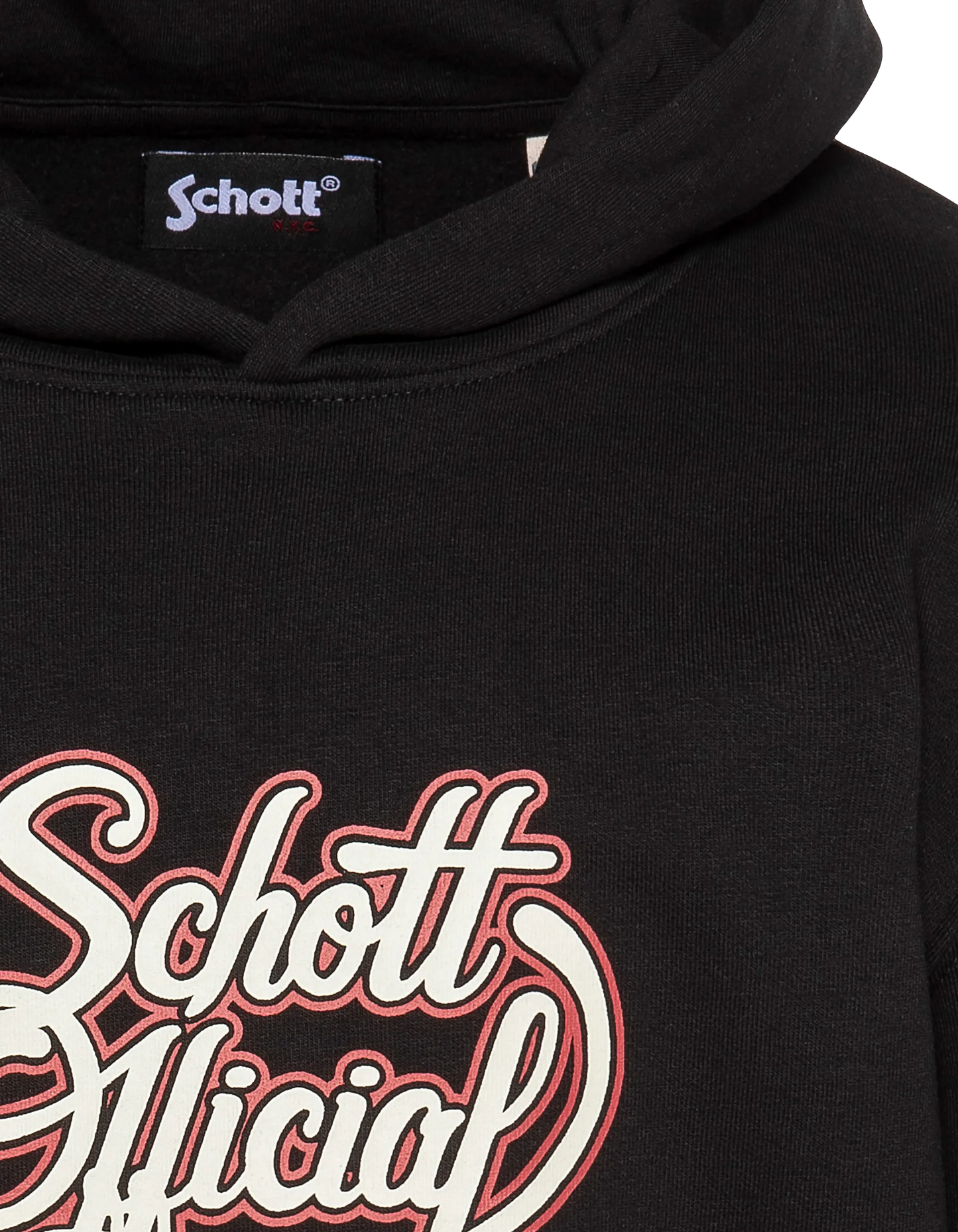 Schwarzes bedrucktes Kapuzensweatshirt von Schott Official für Kinder