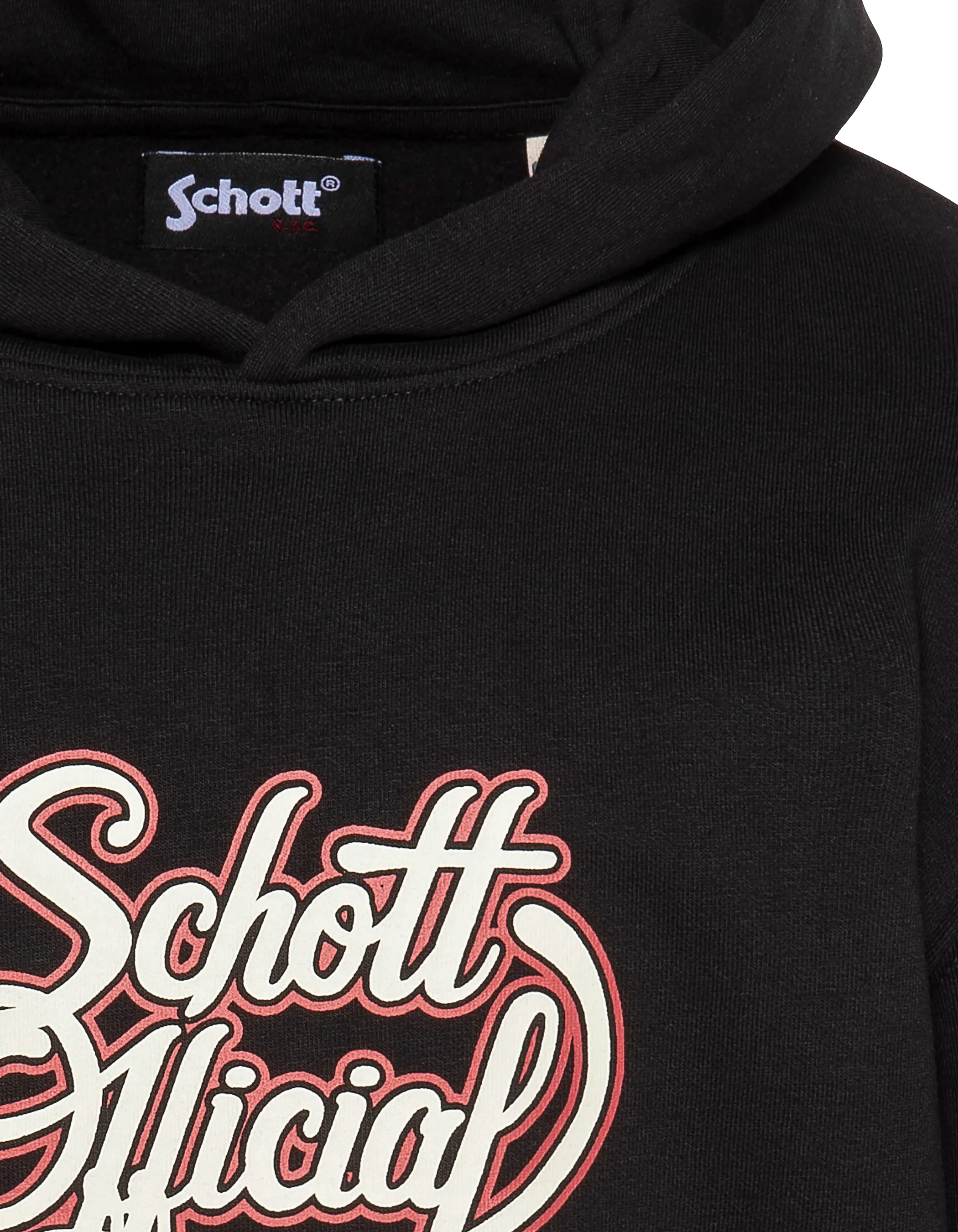 Schwarzes bedrucktes Kapuzensweatshirt von Schott Official für Kinder-3