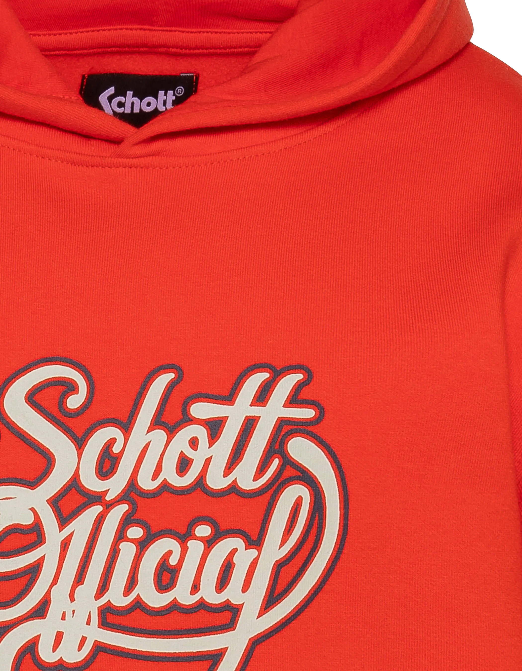 Orangefarbenes Schott Official-Kapuzenpullover für Kinder-3