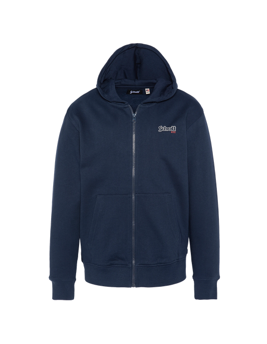 Felpa con cappuccio e zip blu navy da bambino