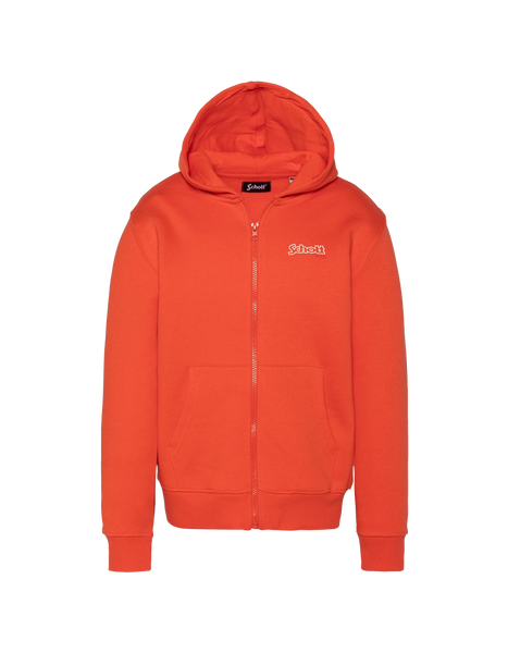 Orange hooded zipped sweatshirt - Swhsamb | Schott NYC®