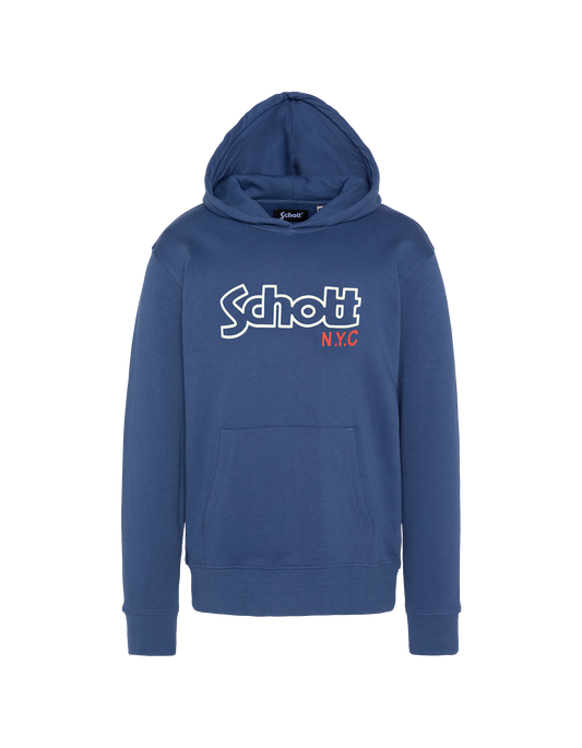 Sweatshirt bleu jean à capuche imprimé enfant