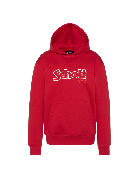 Sweatshirt rouge à capuche imprimé enfant
