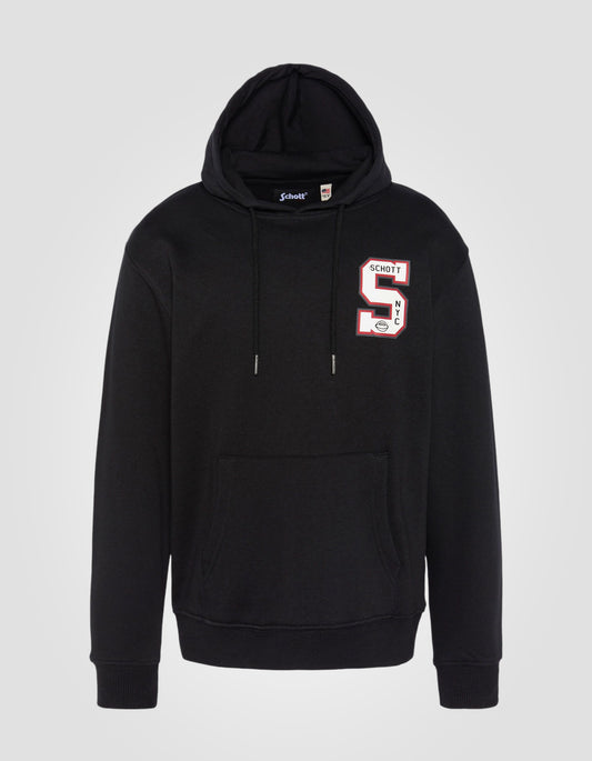 Sweatshirt noir à capuche imprimé