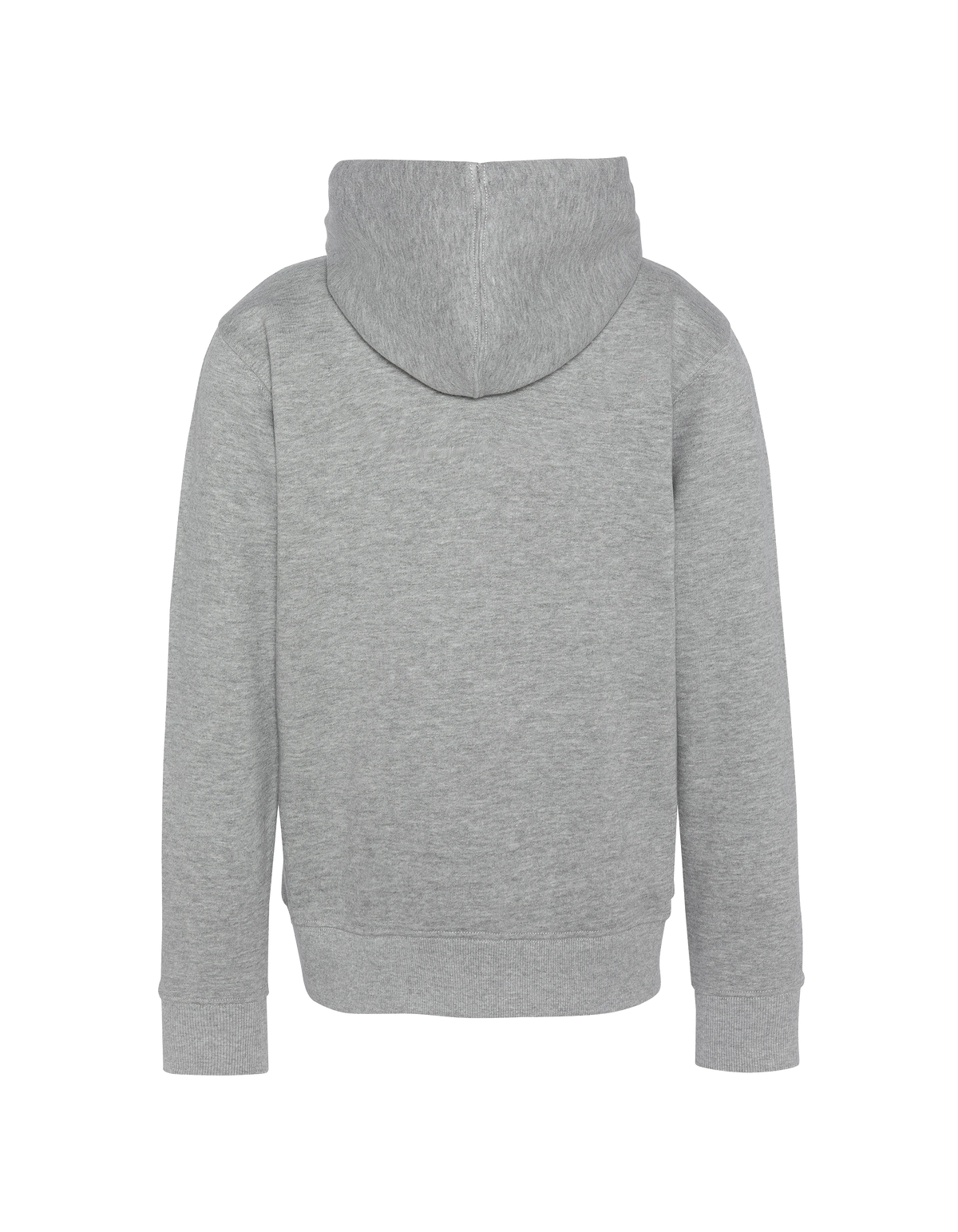 Sudadera gris jaspeado con capucha y estampado-4