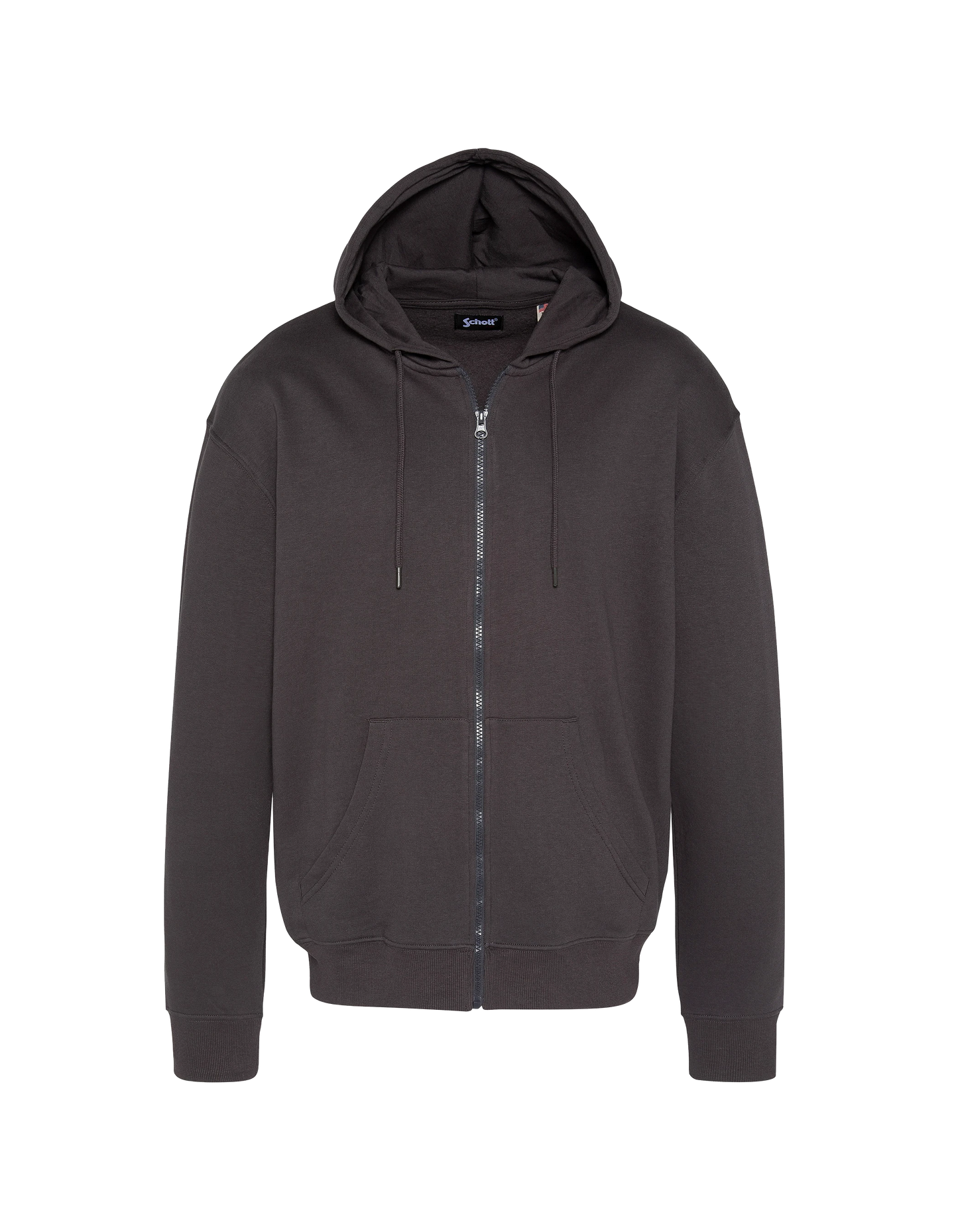 Sweatshirt à capuche anthracite uni zippé