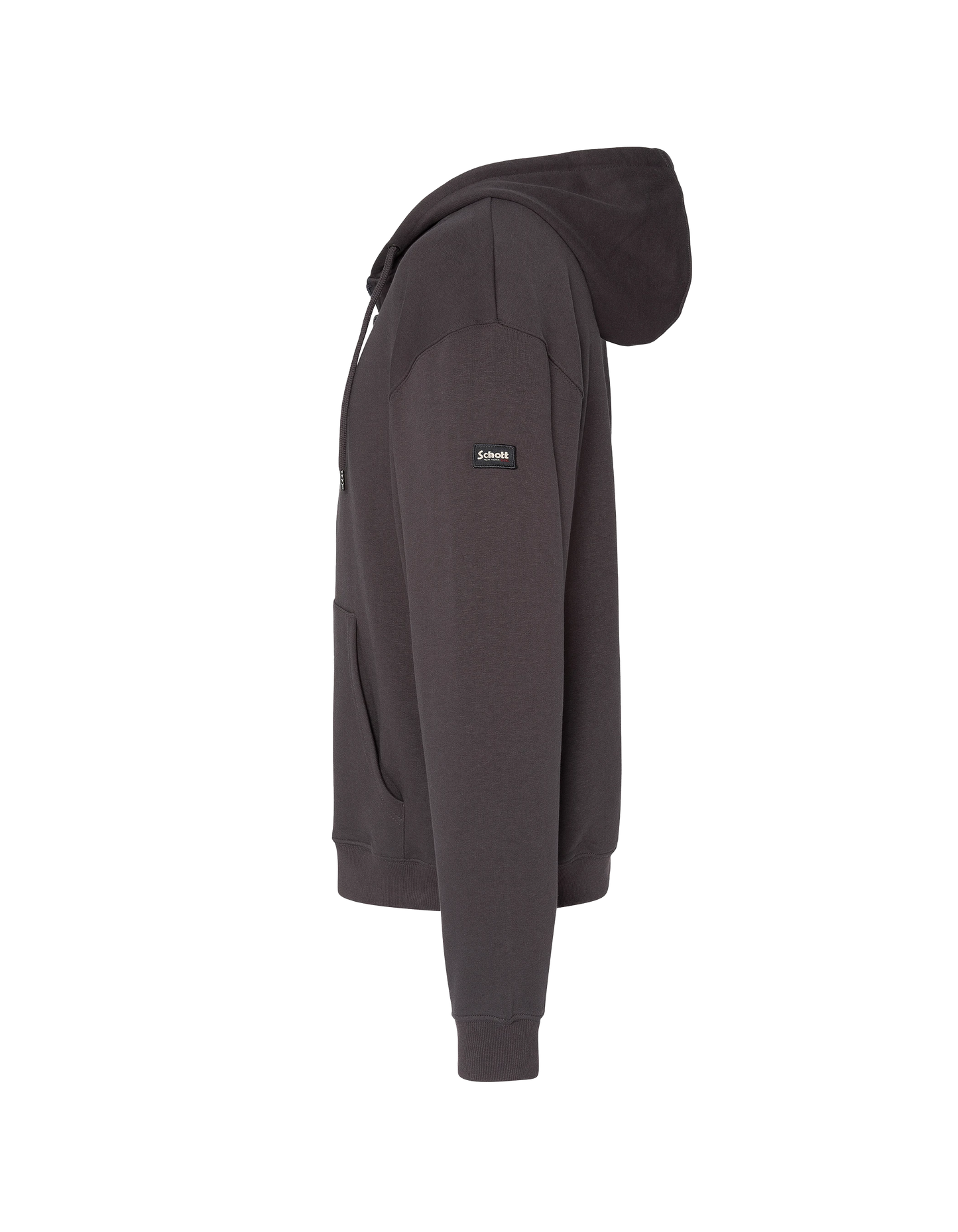 Sweatshirt à capuche anthracite uni zippé