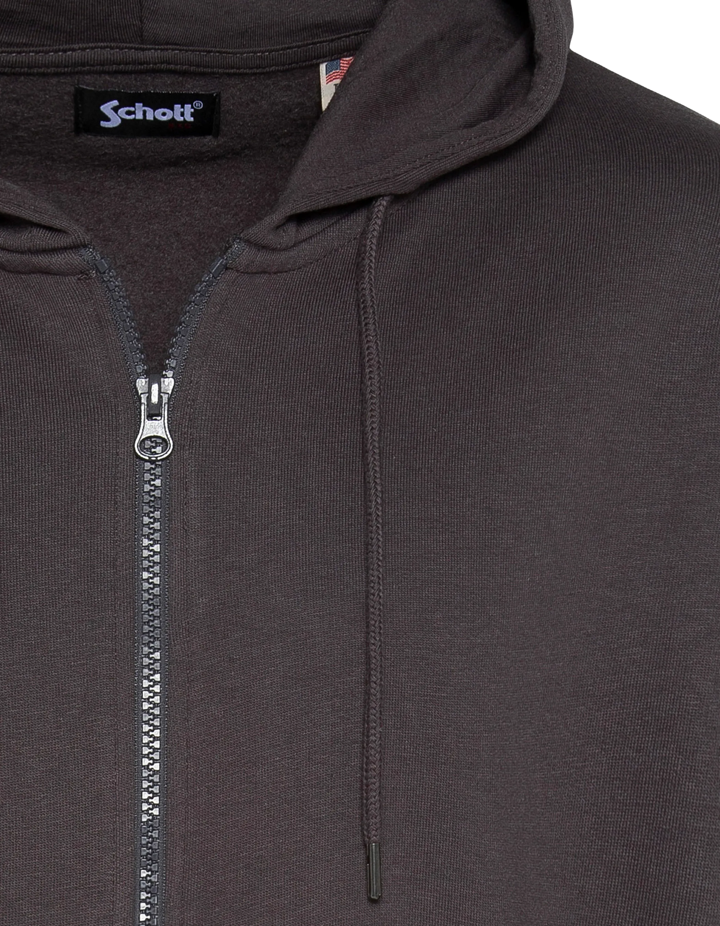 Sweatshirt à capuche anthracite uni zippé