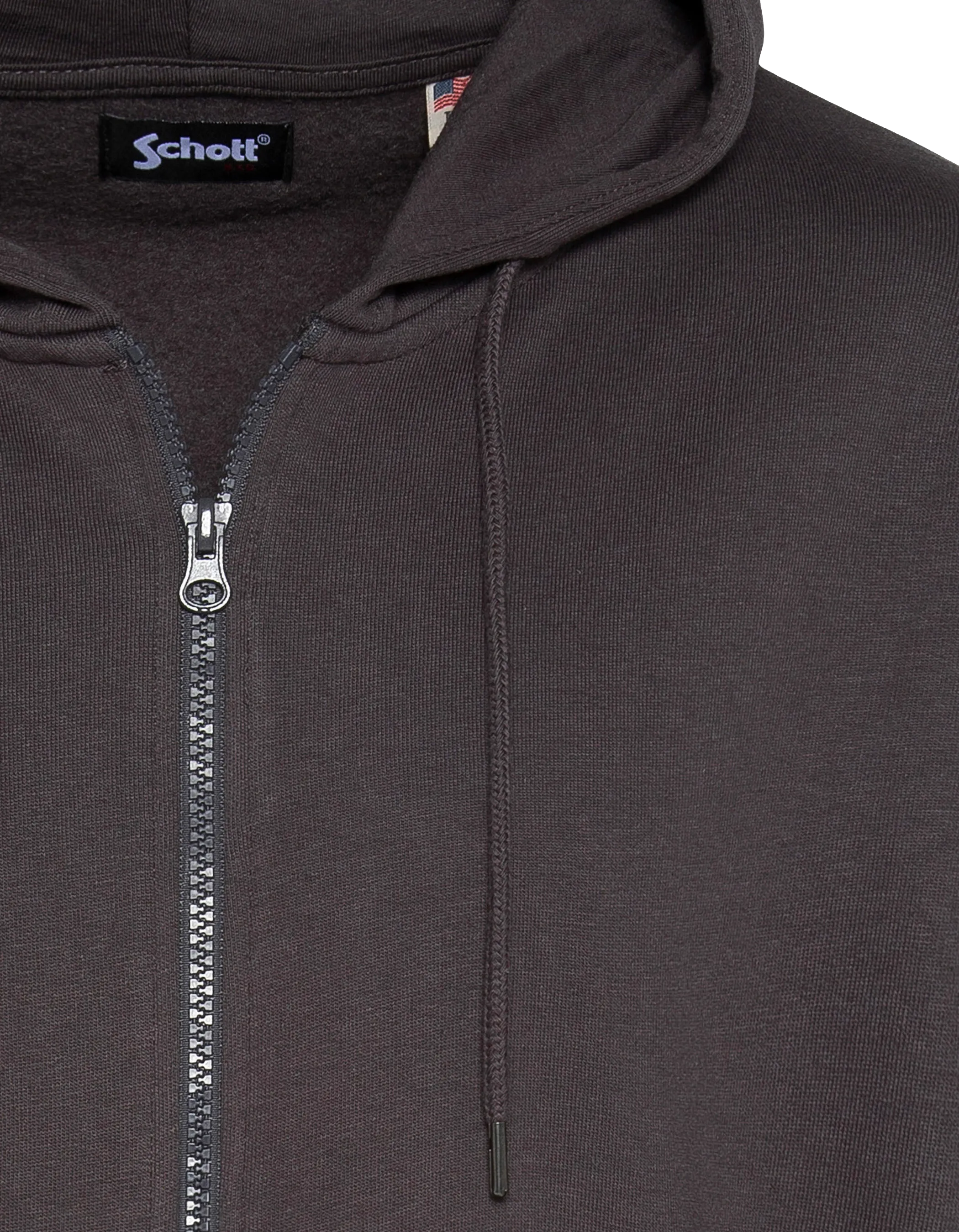 Sweatshirt à capuche anthracite uni zippé-4