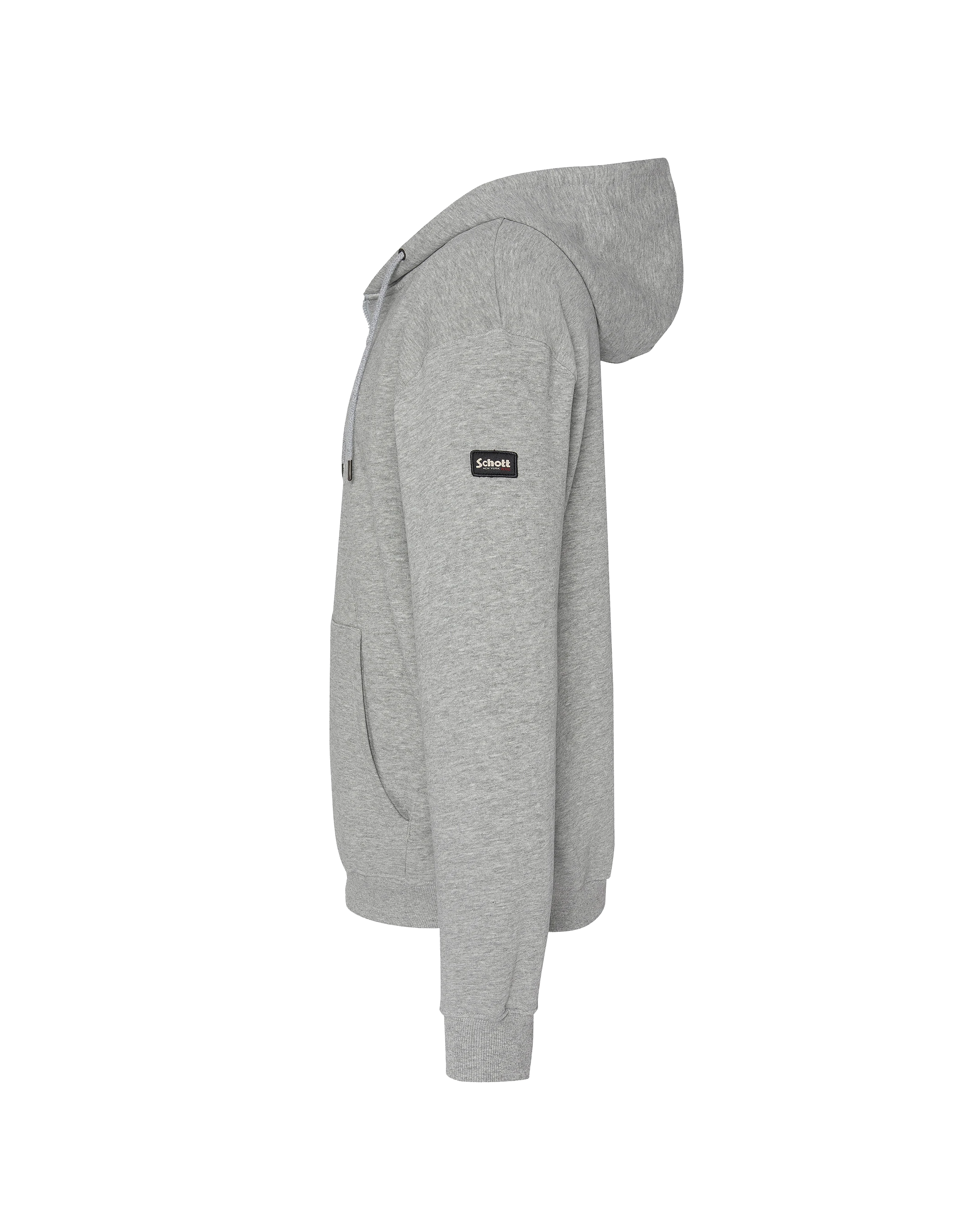 Sweatshirt à capuche gris chiné uni zippé-3