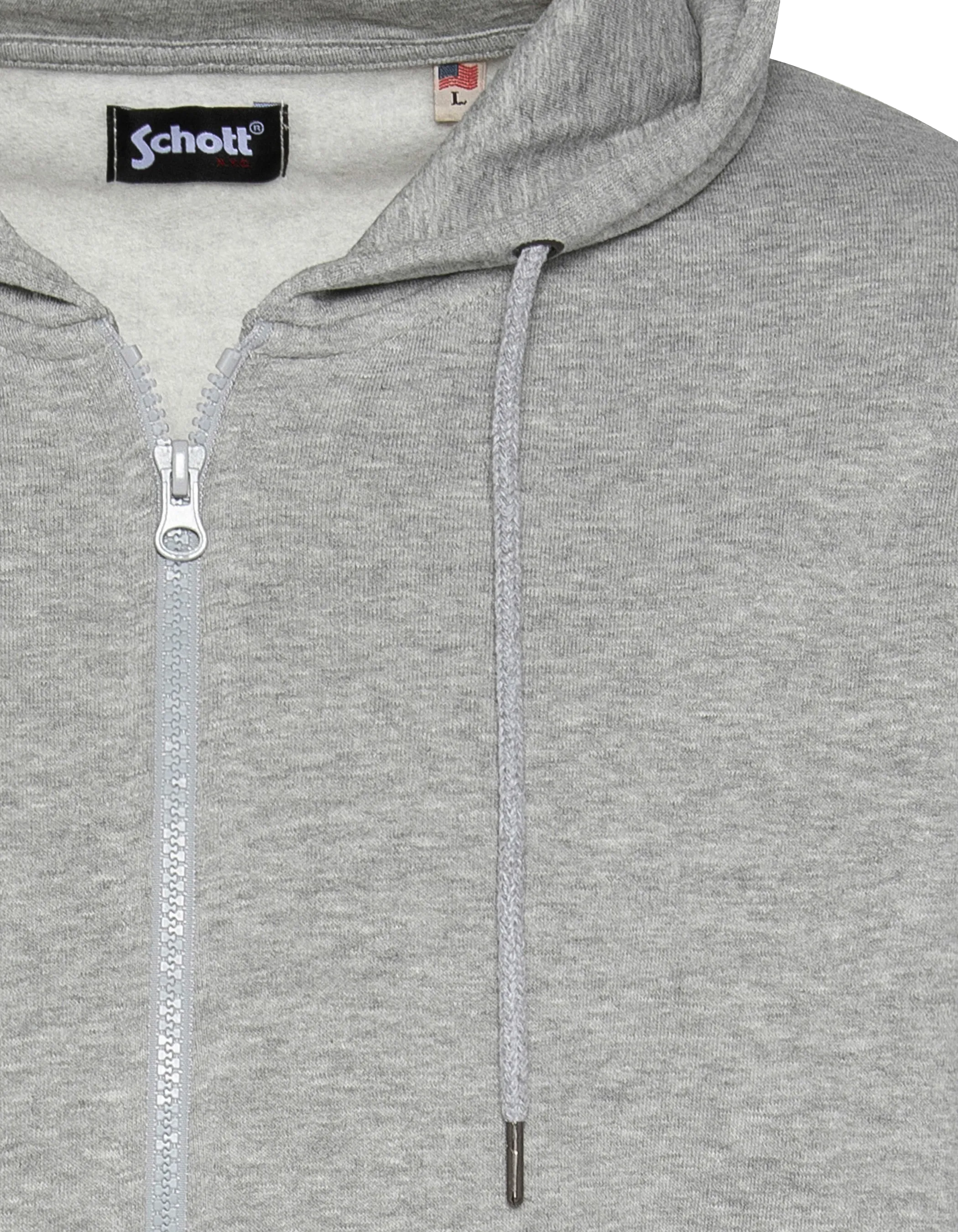 Sweatshirt à capuche gris chiné uni zippé-4