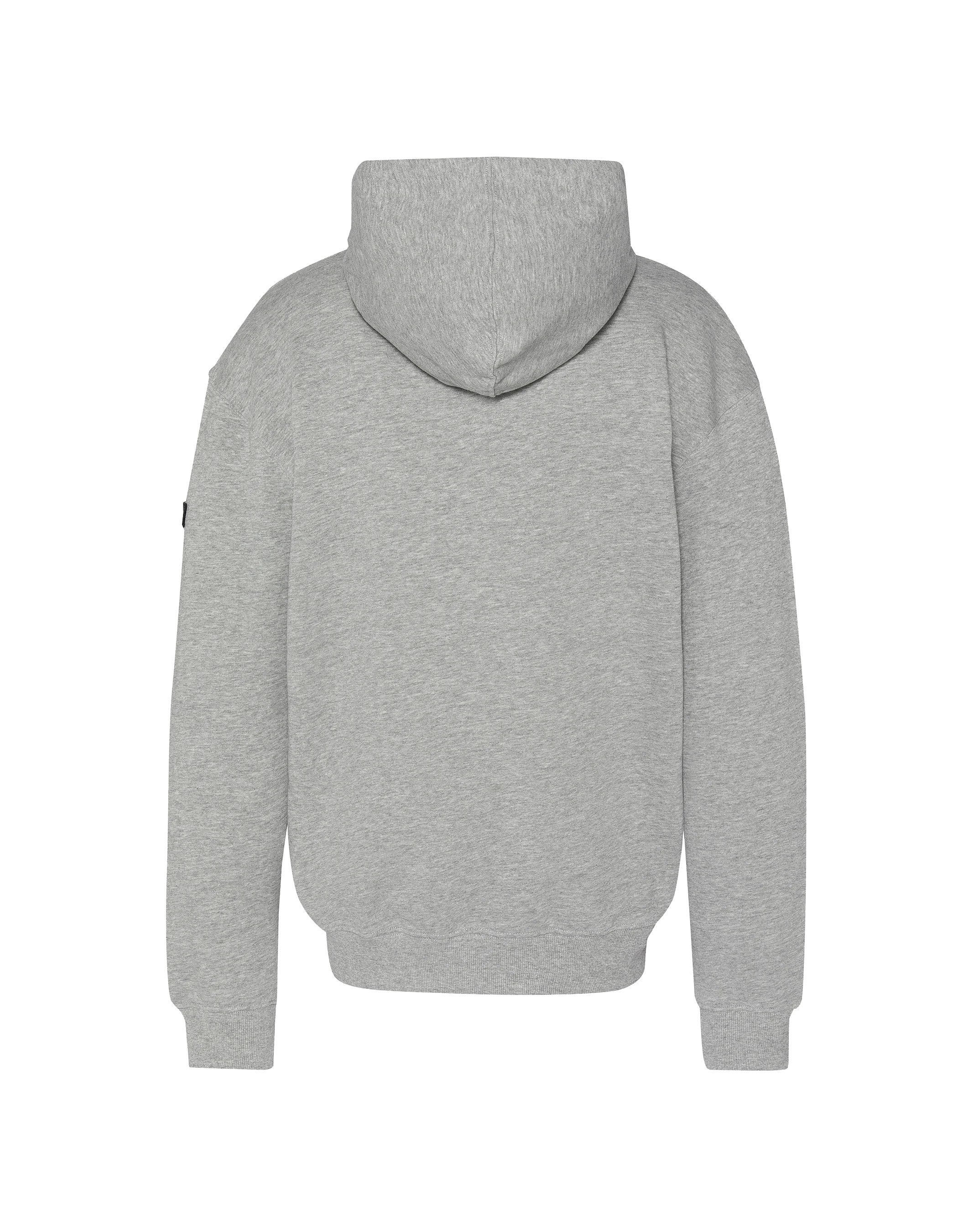 Sweatshirt à capuche gris chiné uni zippé-2