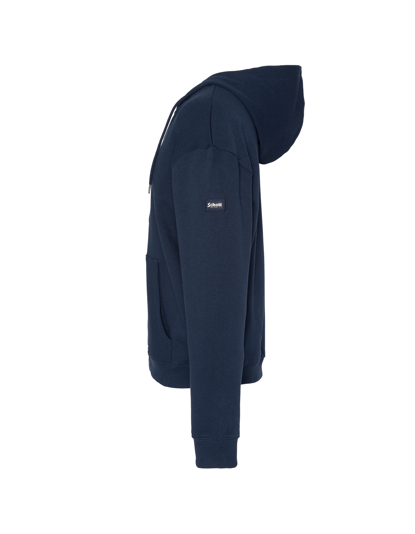 Sweatshirt à capuche bleu marine uni zippé