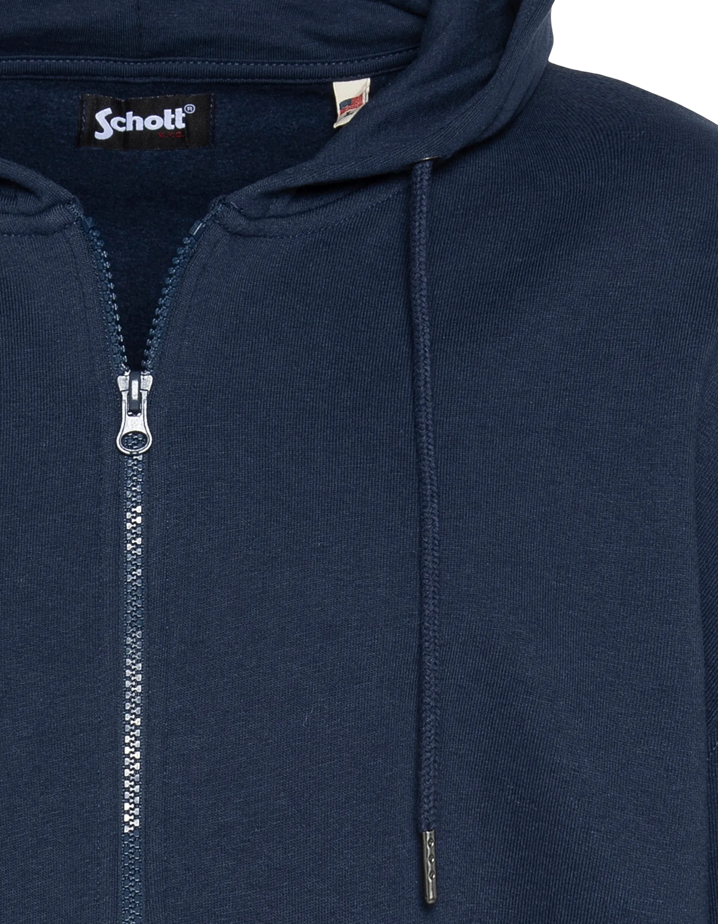 Sweatshirt à capuche bleu marine uni zippé