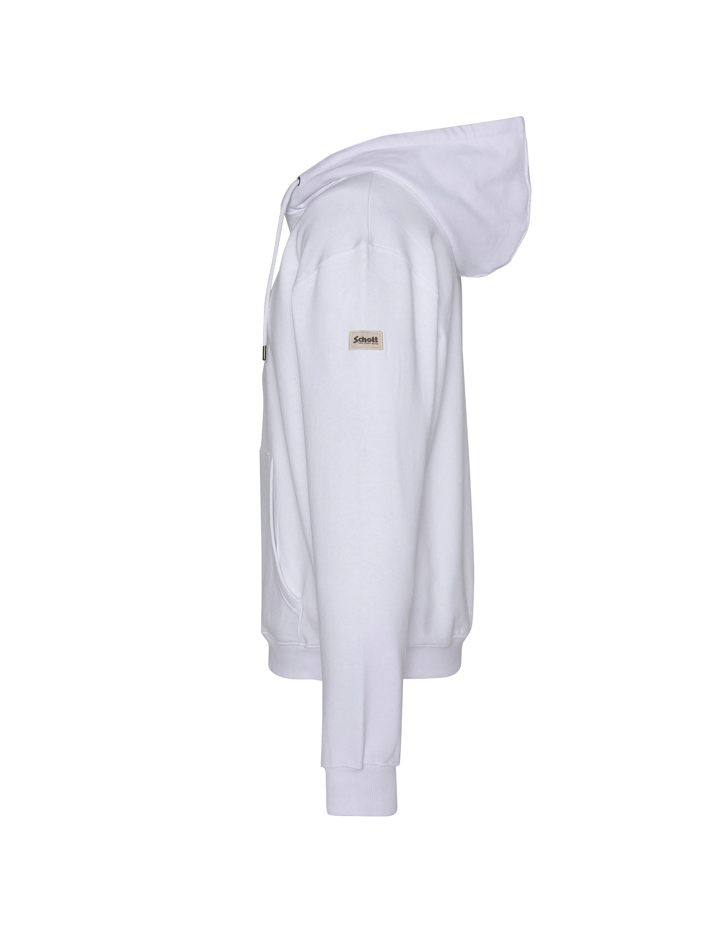 Sweatshirt à capuche blanc uni zippé
