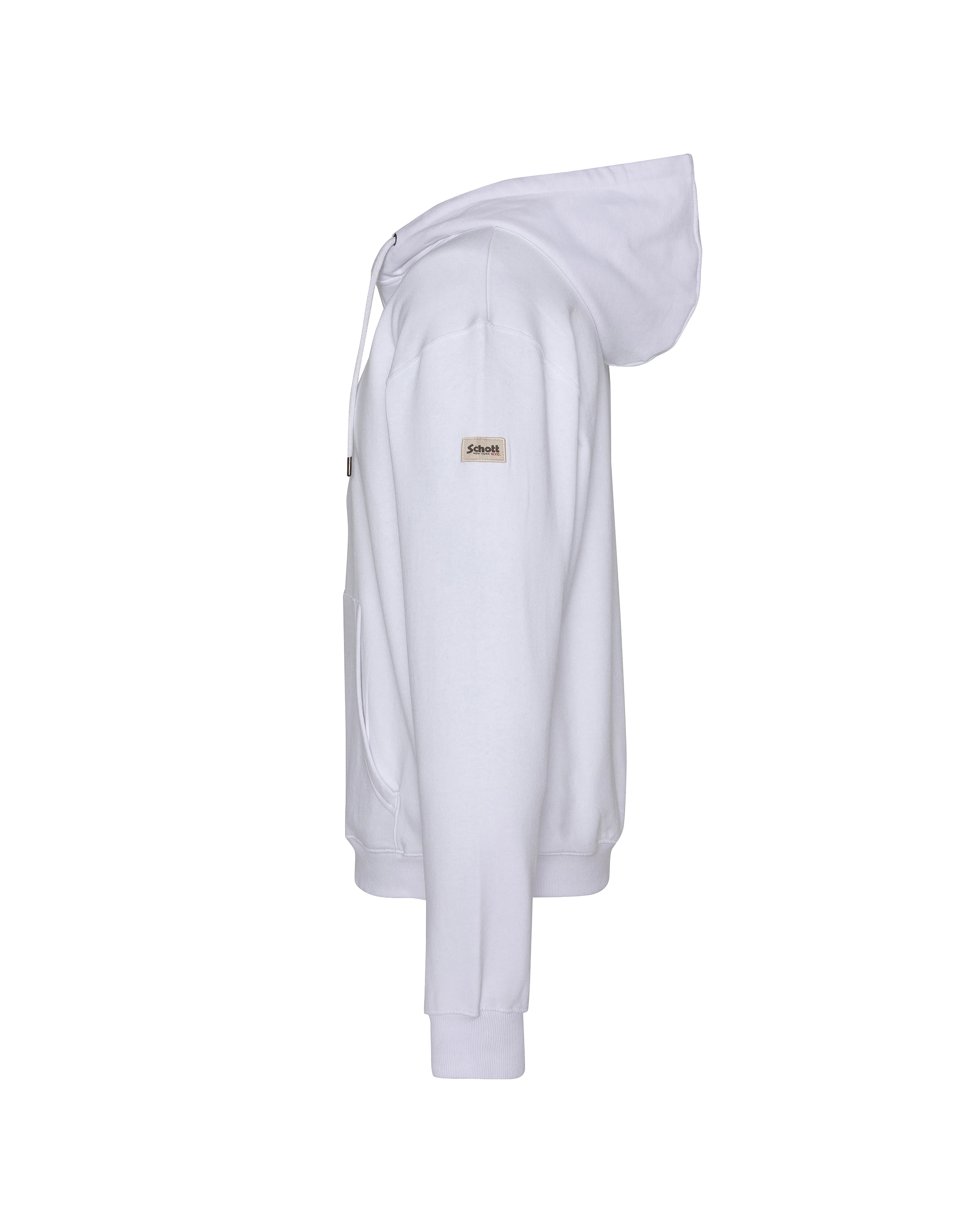 Sweatshirt à capuche blanc uni zippé-3