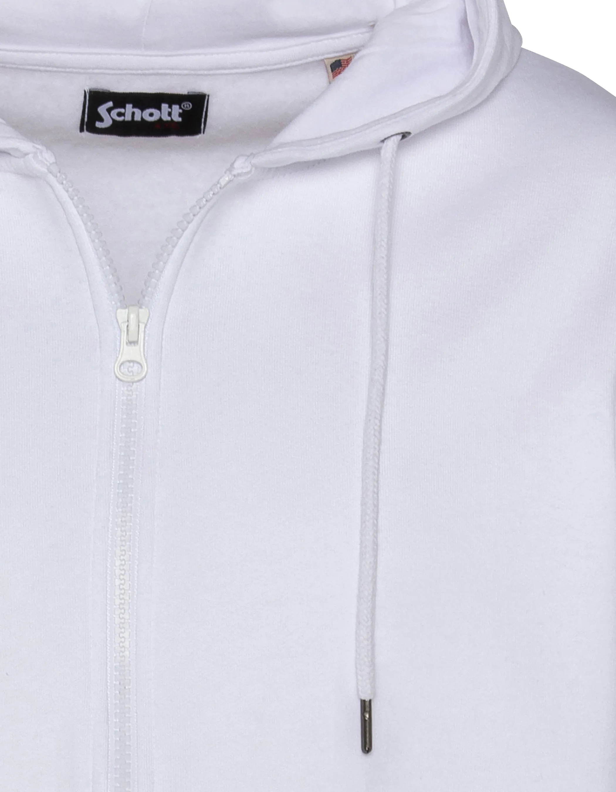 Sweatshirt à capuche blanc uni zippé-4