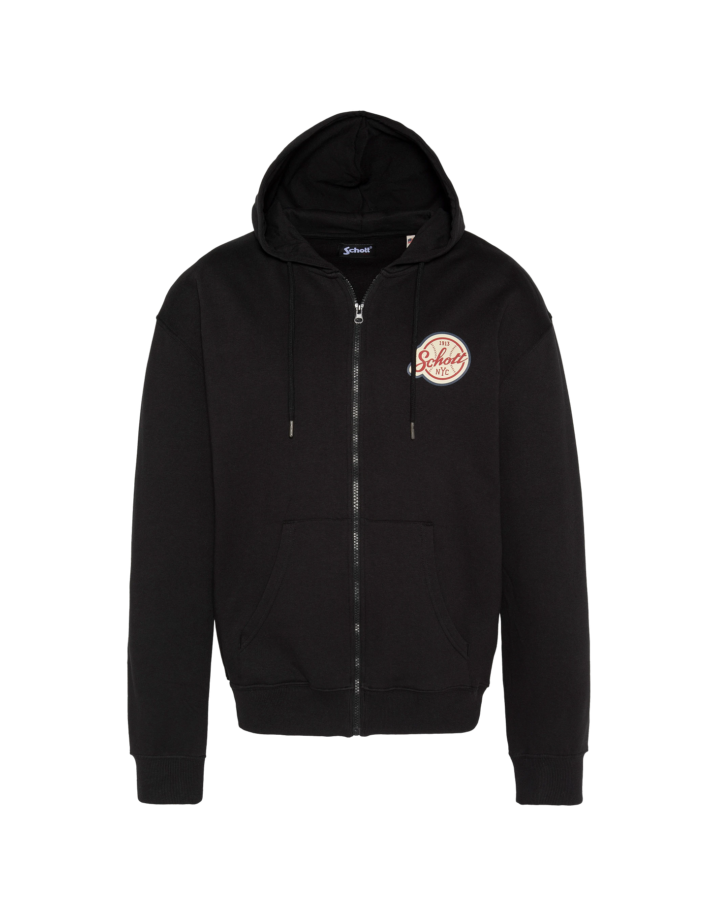 Cappuccio nero da baseball zippato