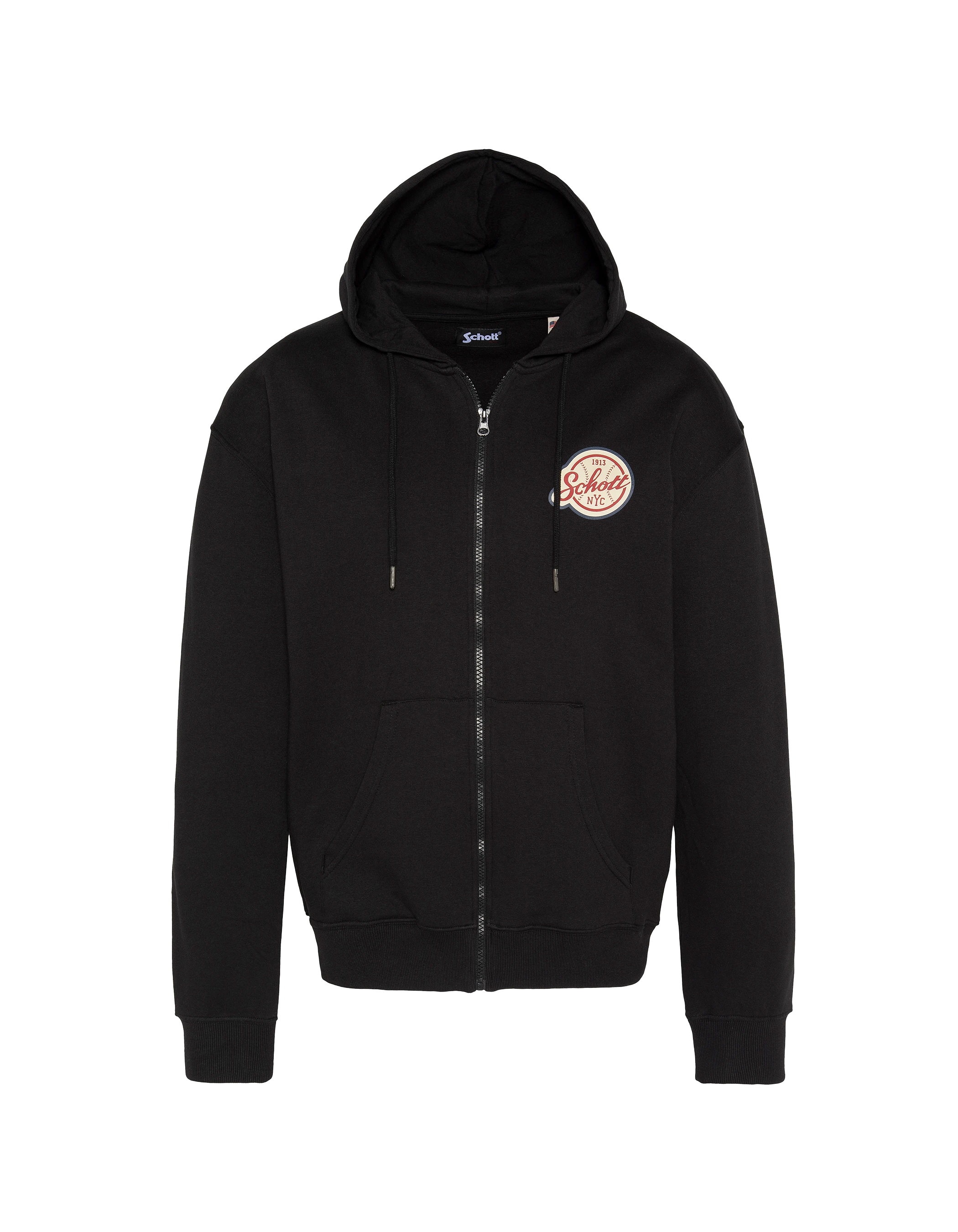 Cappuccio nero da baseball zippato-1