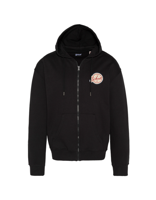 Sweatshirt à capuche noir zippé baseball