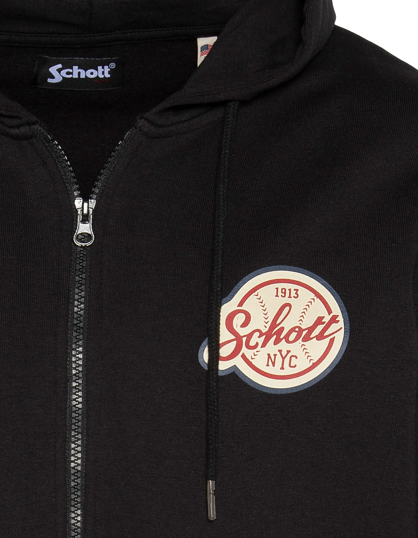 Cappuccio nero da baseball zippato