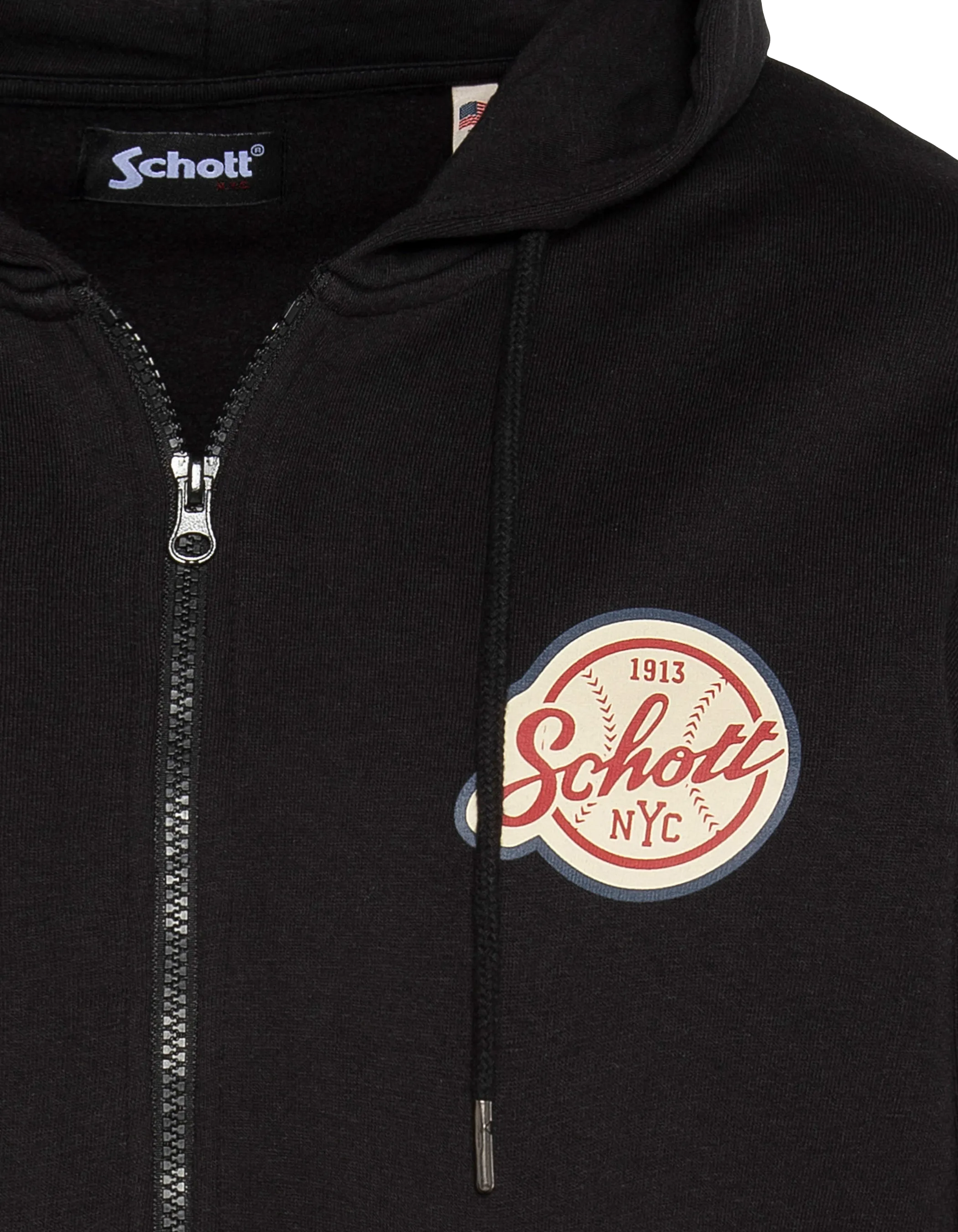 Cappuccio nero da baseball zippato-3