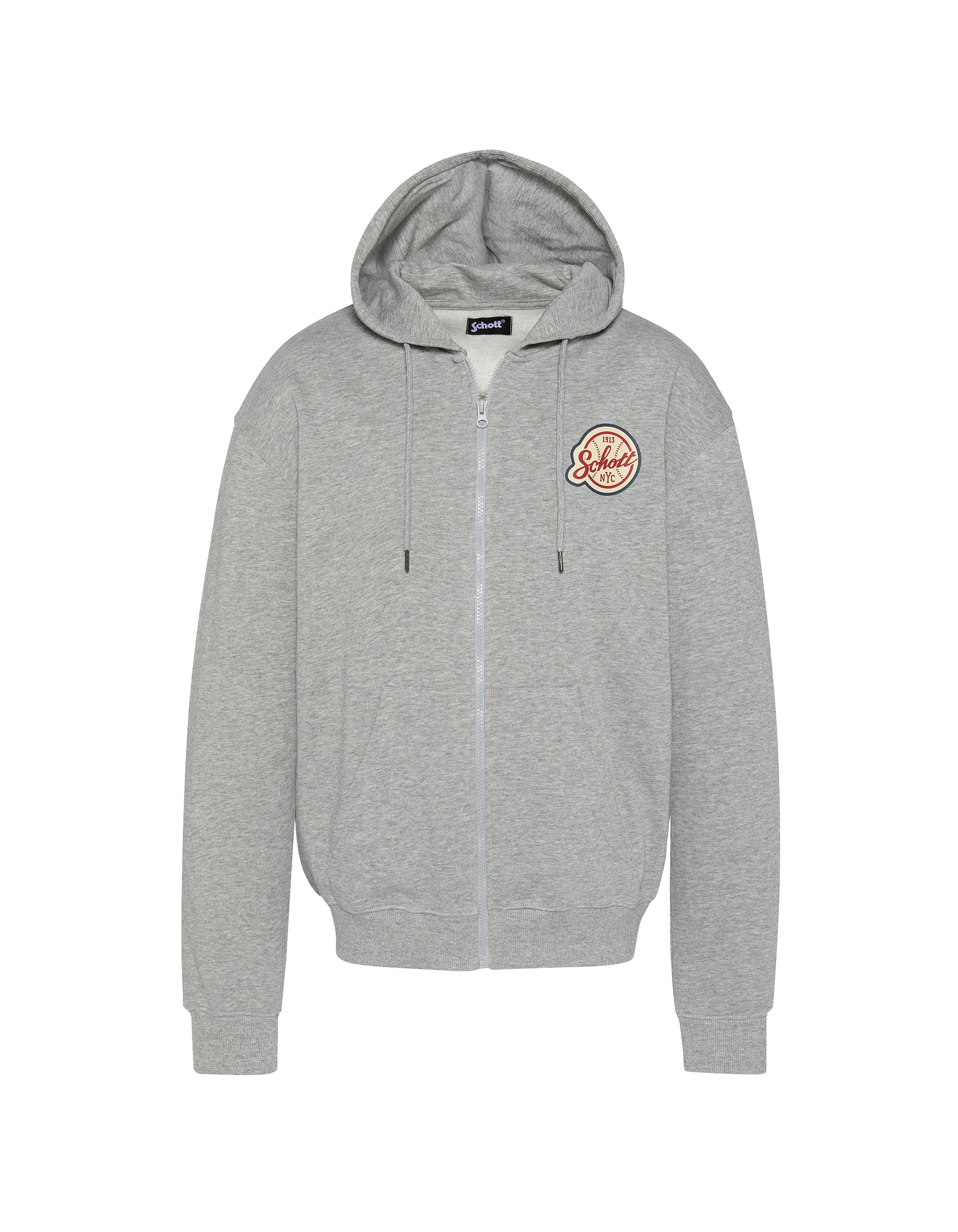 Baseball zippato con cappuccio grigio cinese-1