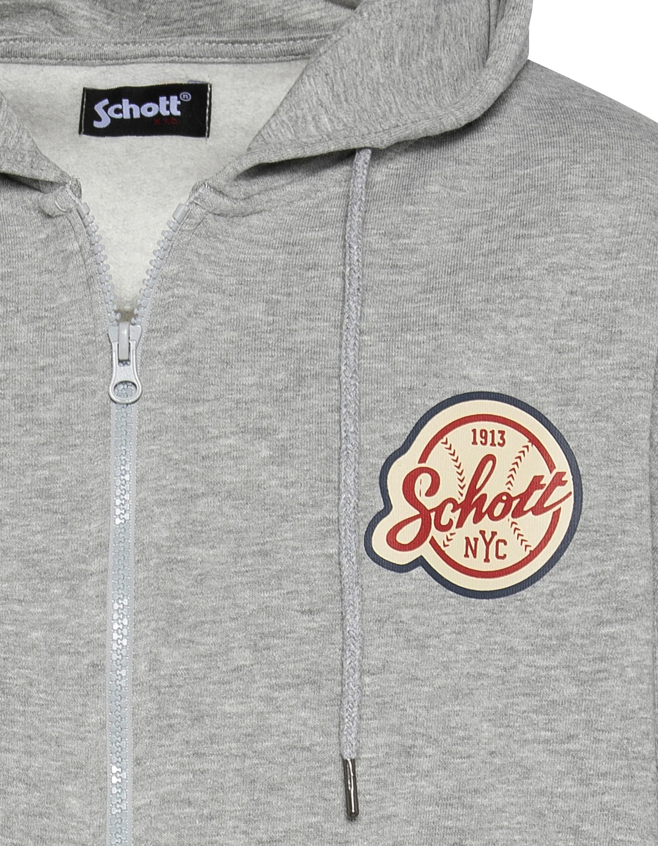 Baseball zippato con cappuccio grigio cinese-3