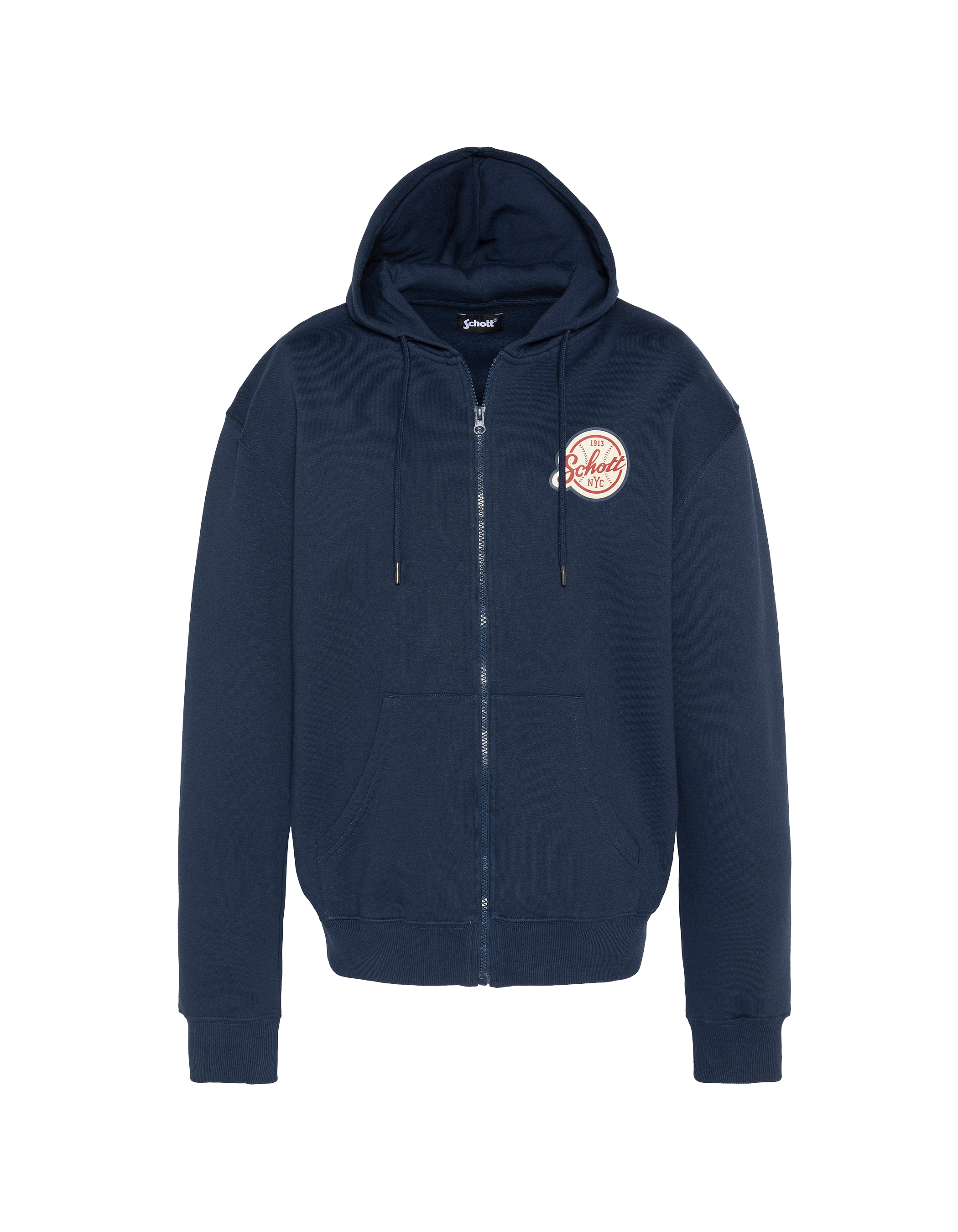 Cappuccio blu navy zippato-1