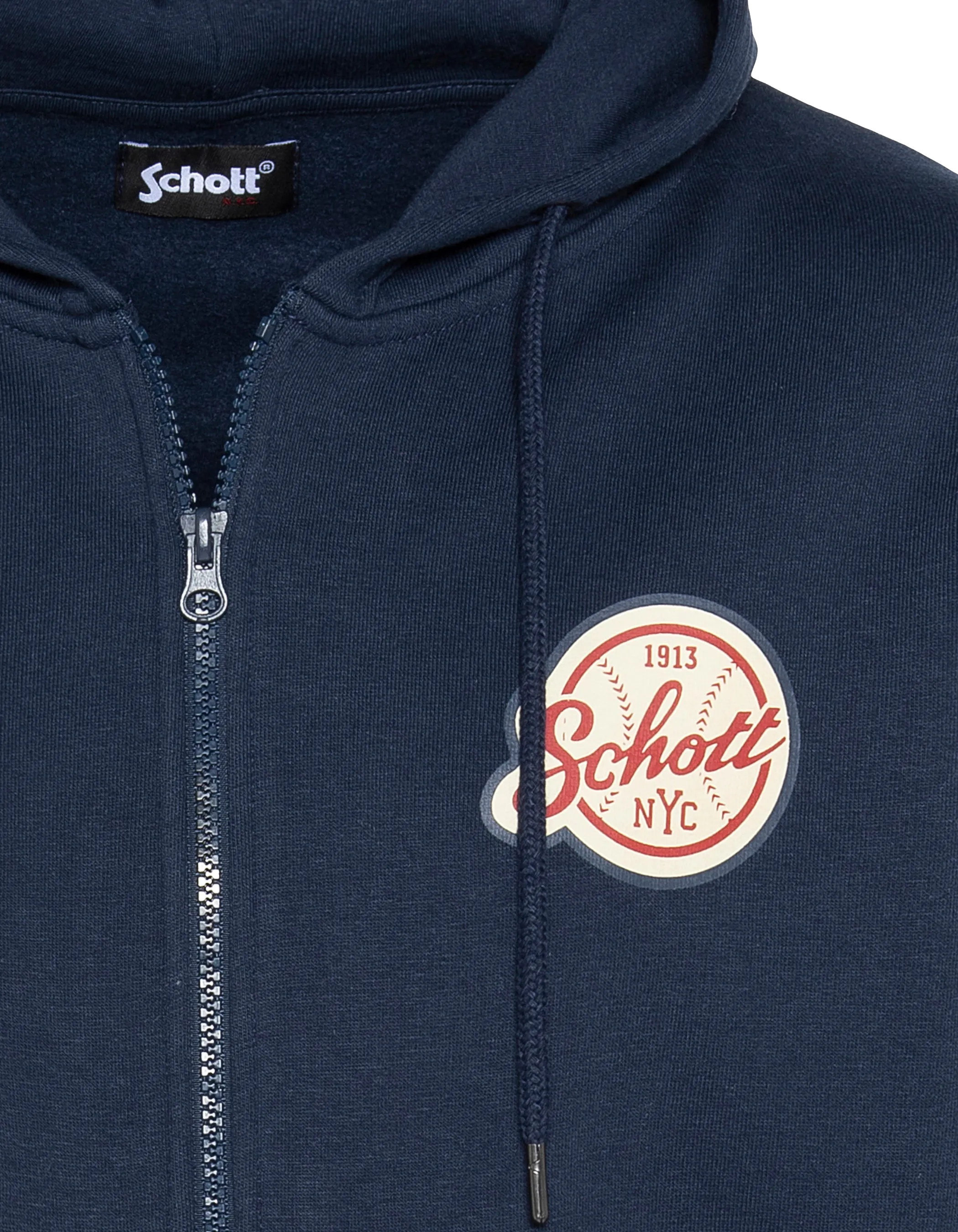 Cappuccio blu navy zippato-3