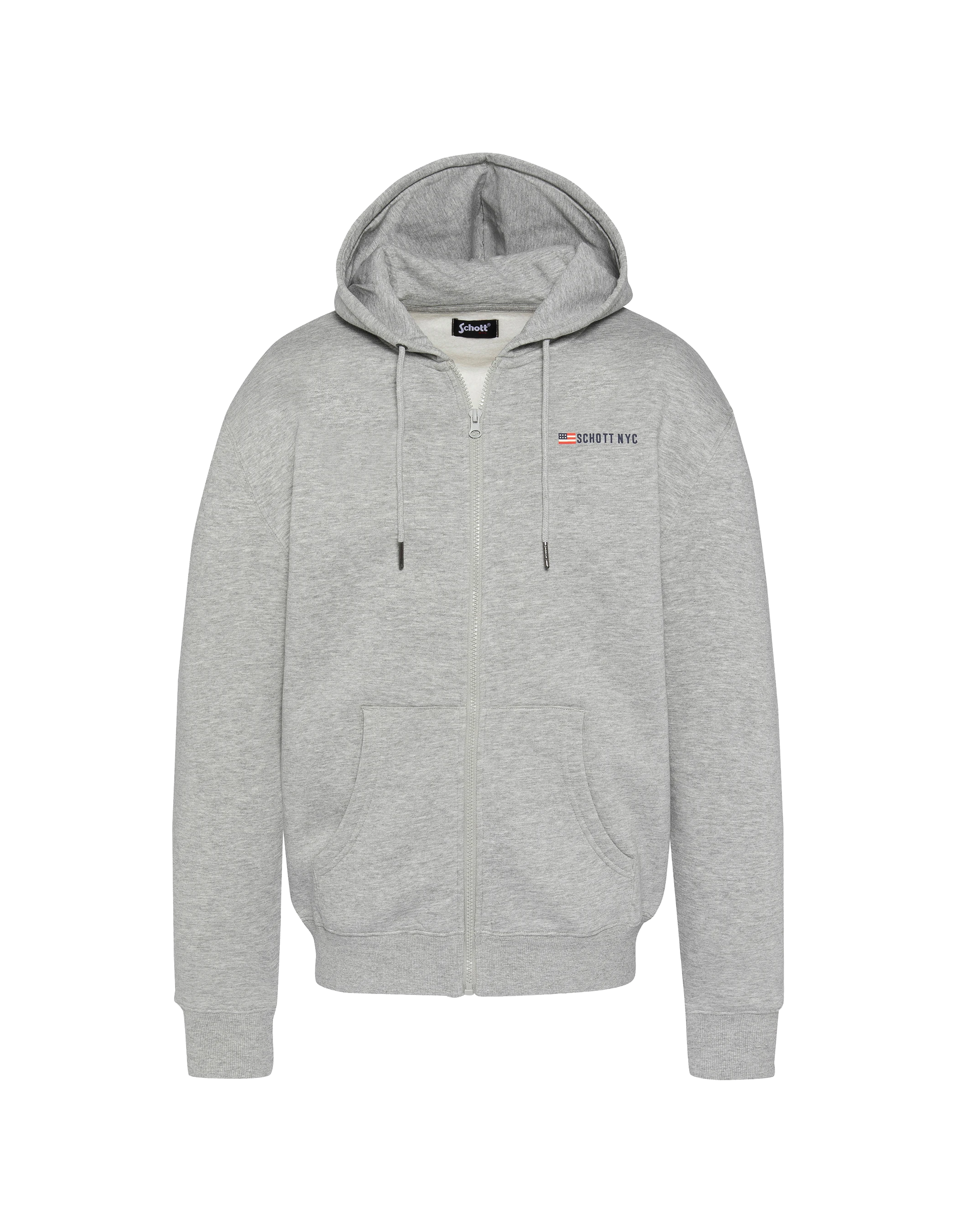 Heather grey zip hoodie - SWHZFLAG | Schott NYC®