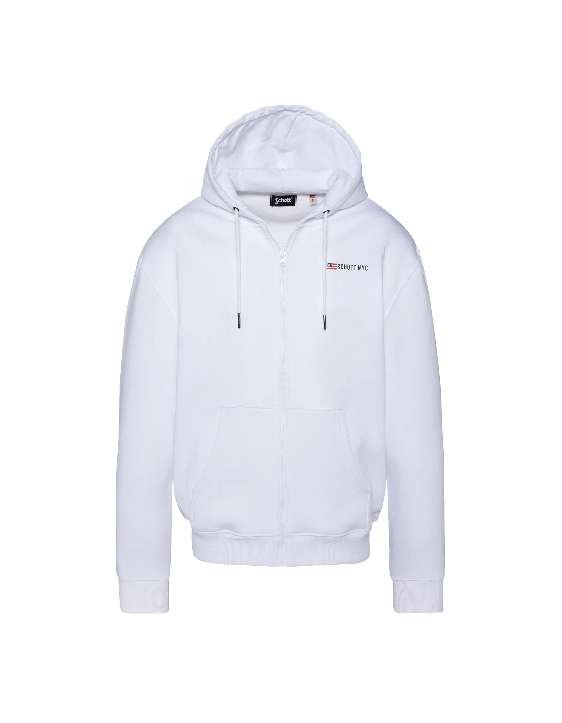 White zip hoodie - SWHZFLAG | Schott NYC®