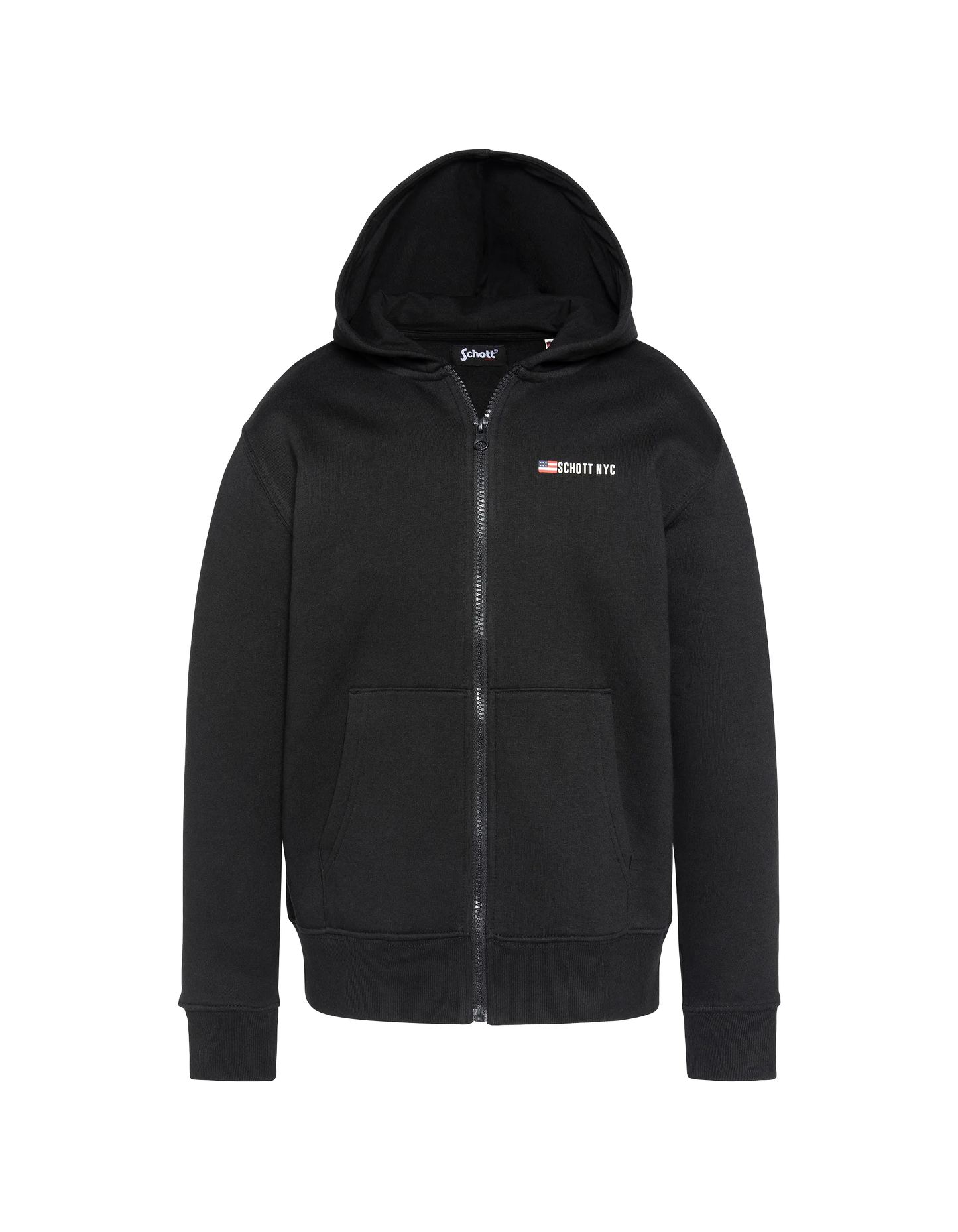 Sweatshirt à capuche zippé noir enfant