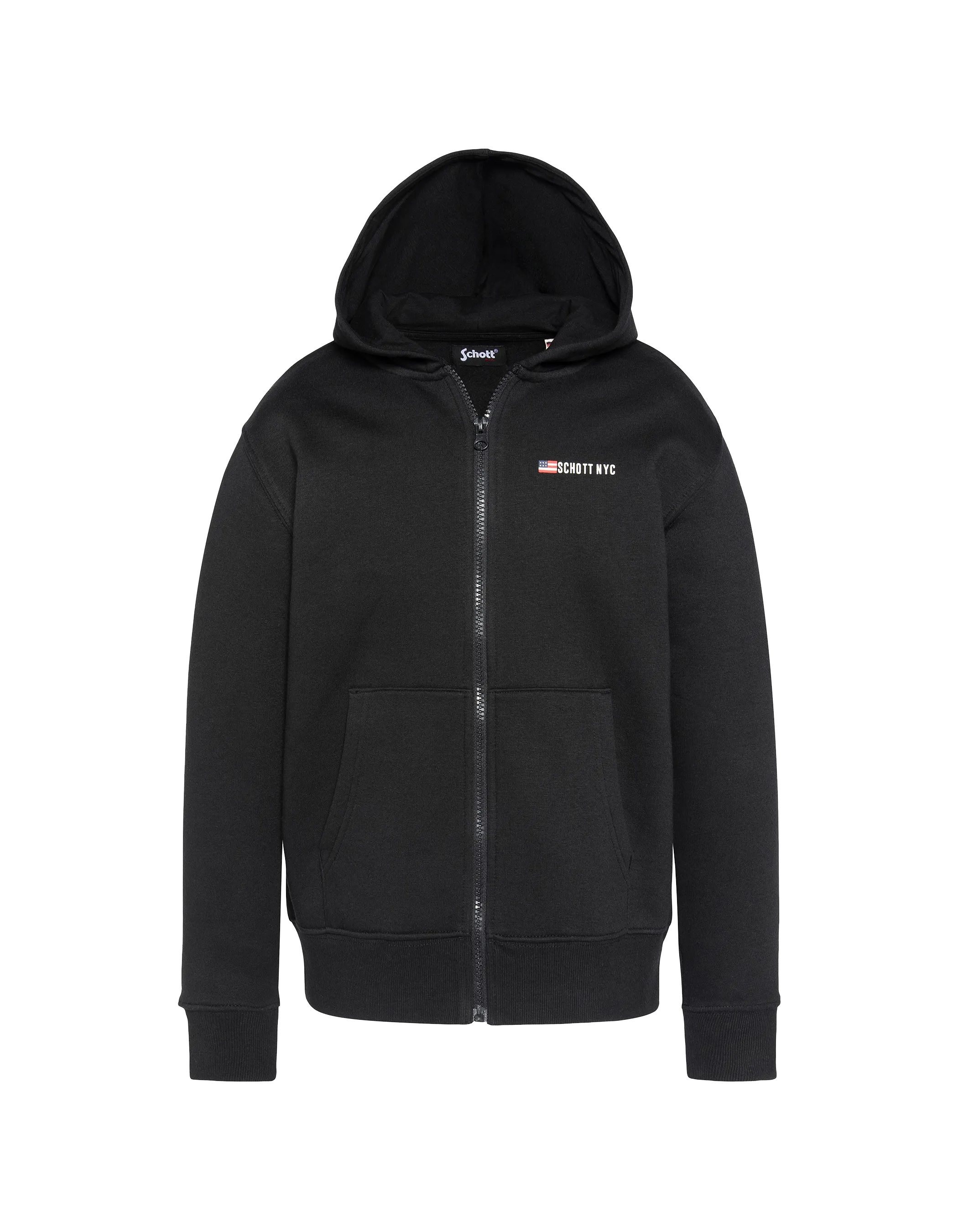 Sweatshirt à capuche zippé noir enfant-1