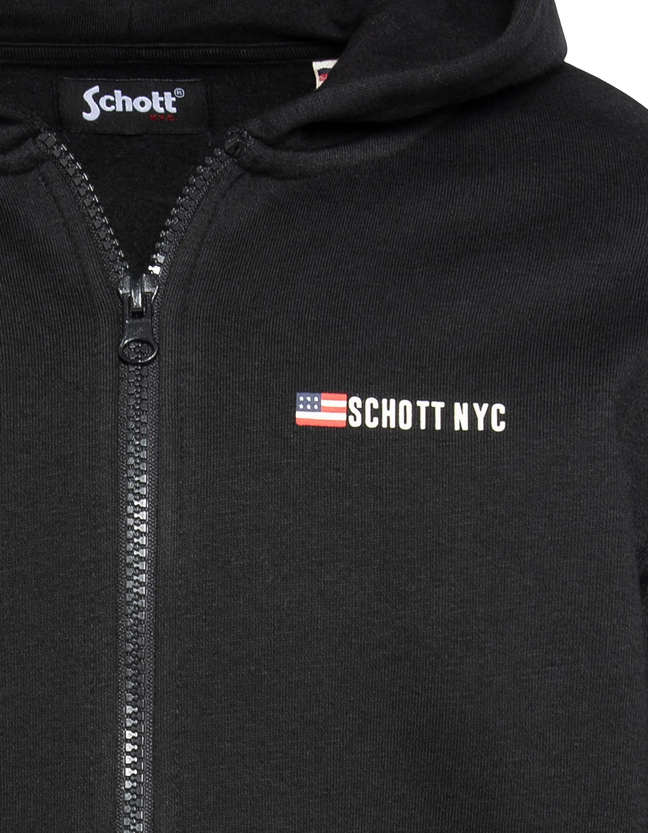 Sweatshirt à capuche zippé noir enfant-3