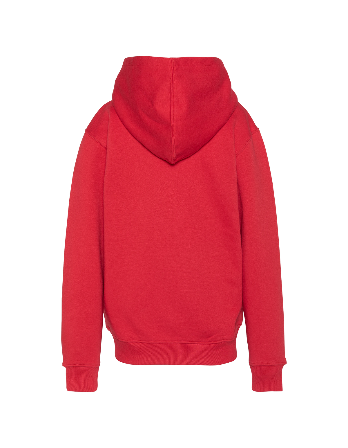 Sudadera infantil roja con capucha y cremallera